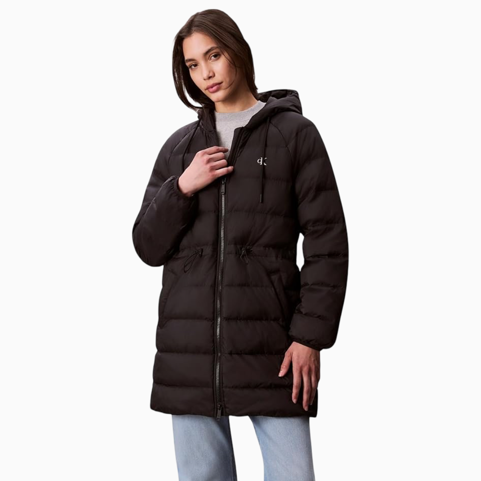 Дамско черно зимно яке Calvin Klein Jeans Women Jacket LV047C523G Front View