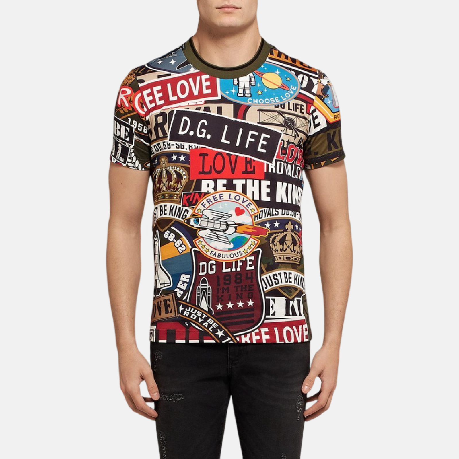 Мъжка тениска Dolce & Gabbana Graphic Print Men T-shirt G8JJ2T HH7L0