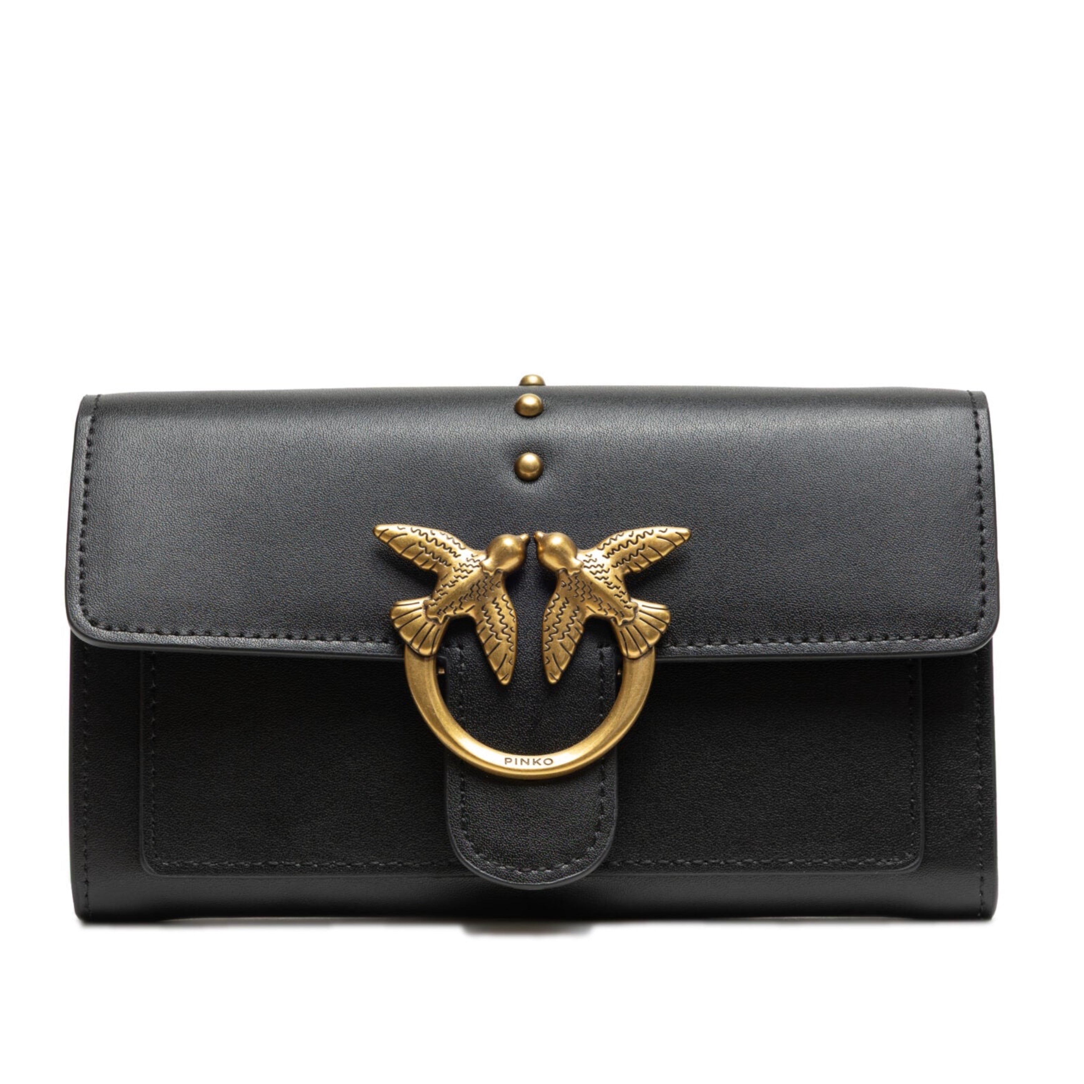 Дамска чантичка Women’s crossbody bag PINKO Love One Simply Mini Bag 1P22AM Y6XT Z99 Black front view