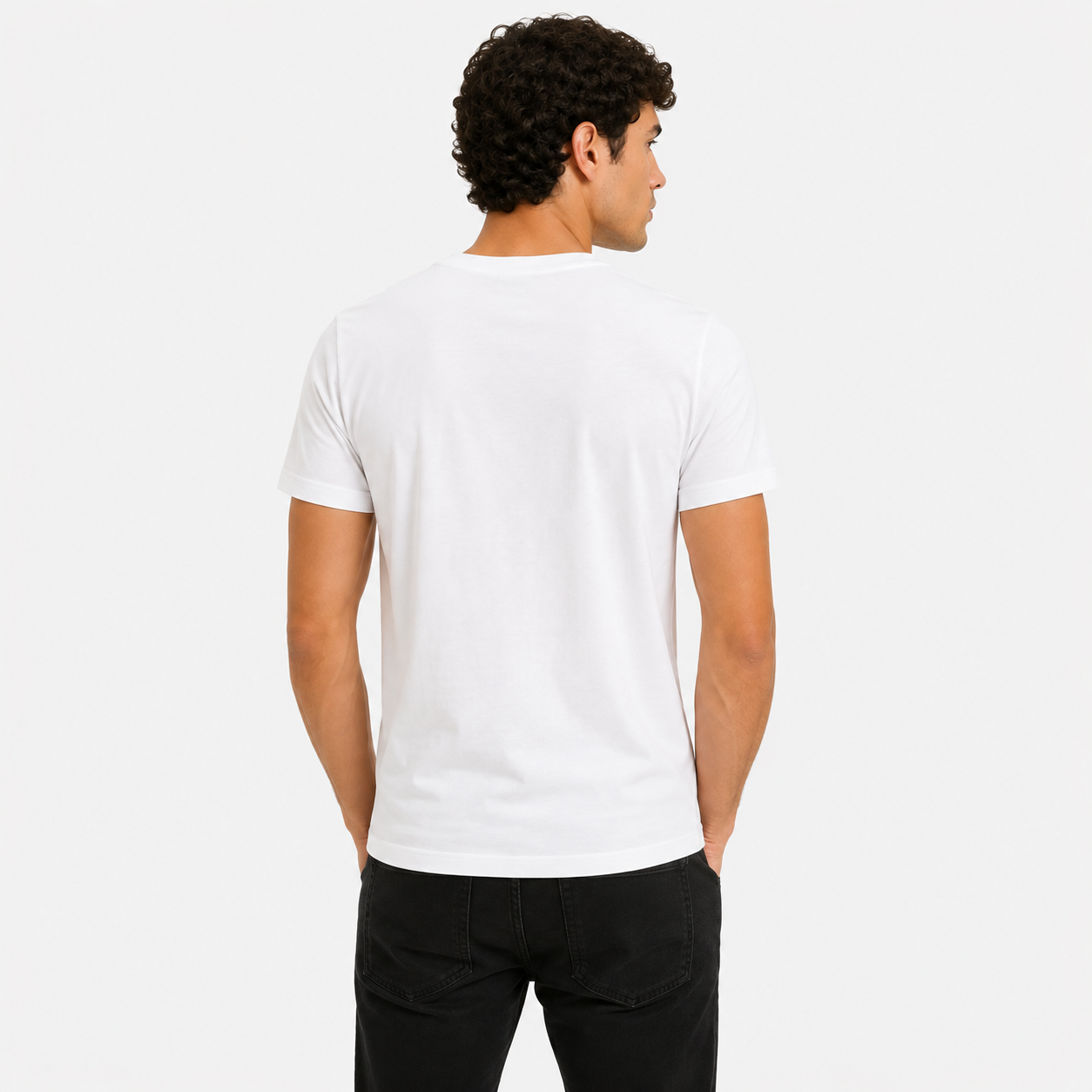 Мъжка бяла тениска Cavalli Class Men T-shirt QXT061IJD060 0005 Back View