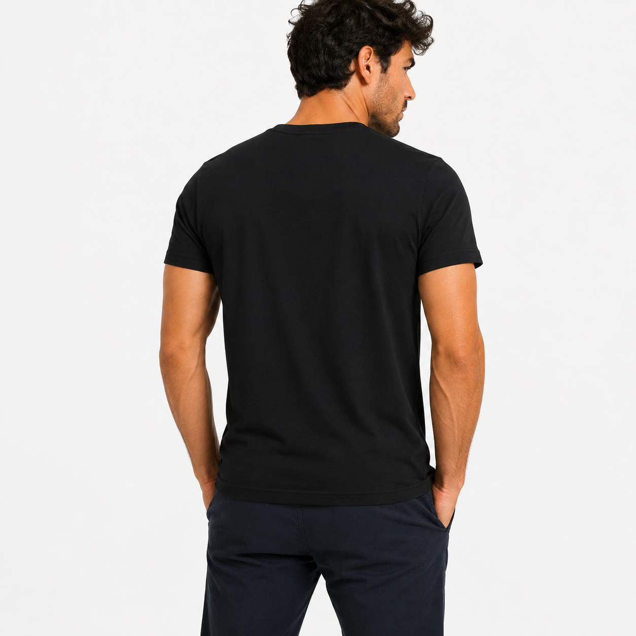 Мъжка черна тениска Cavalli Class Men T-shirt QXT61M JD060 05051 Back View