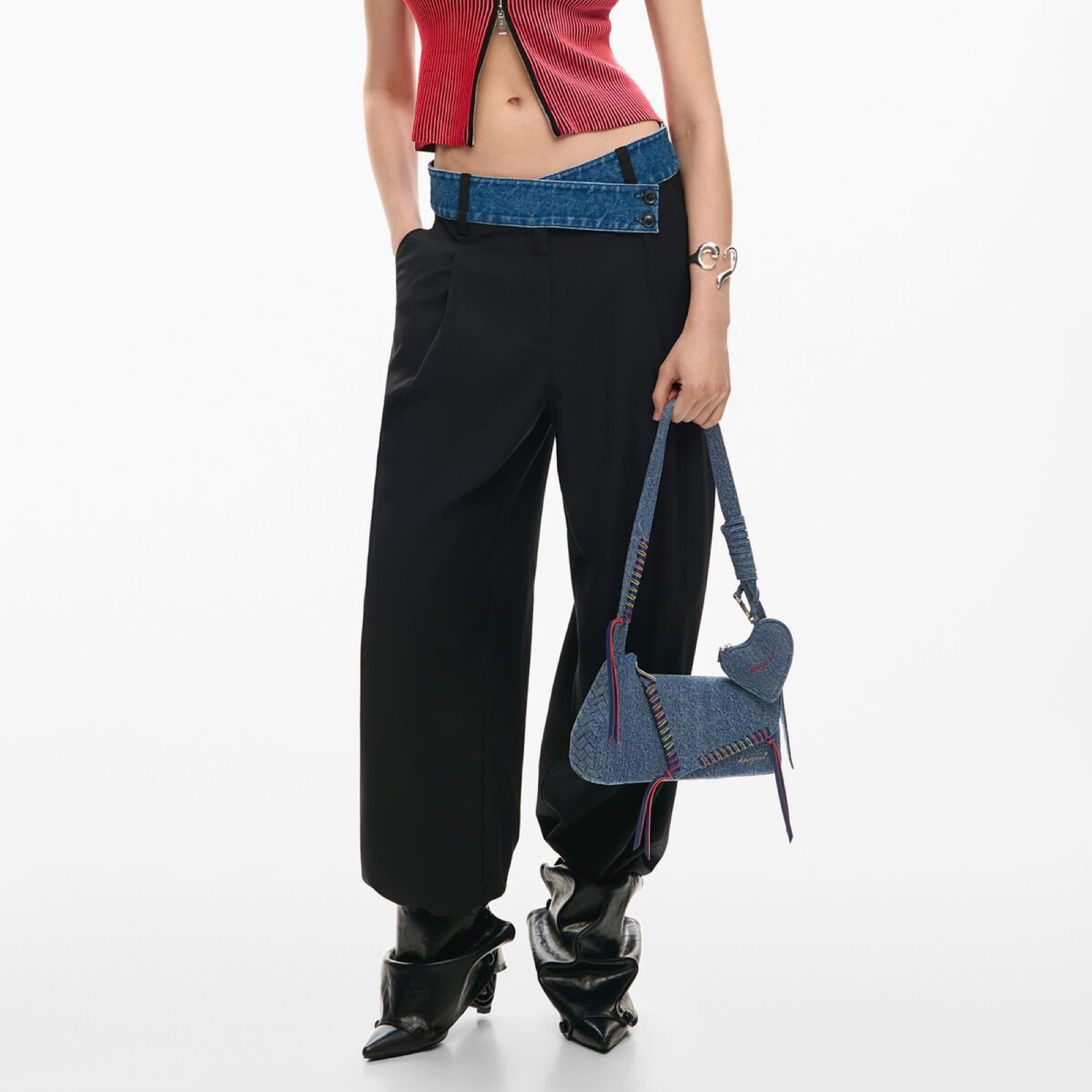 Дамска дънкова чанта Desigual Women Shoulder Bag 26SAXD32 5005U Hand View