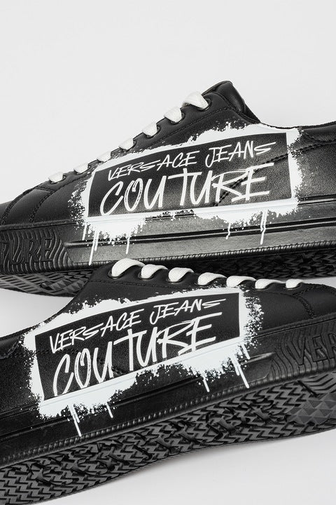 Мъжки кецове Men’s sneakers Versace Jeans Couture 77YA3SKC ZP307 899 Black cropped logo view
