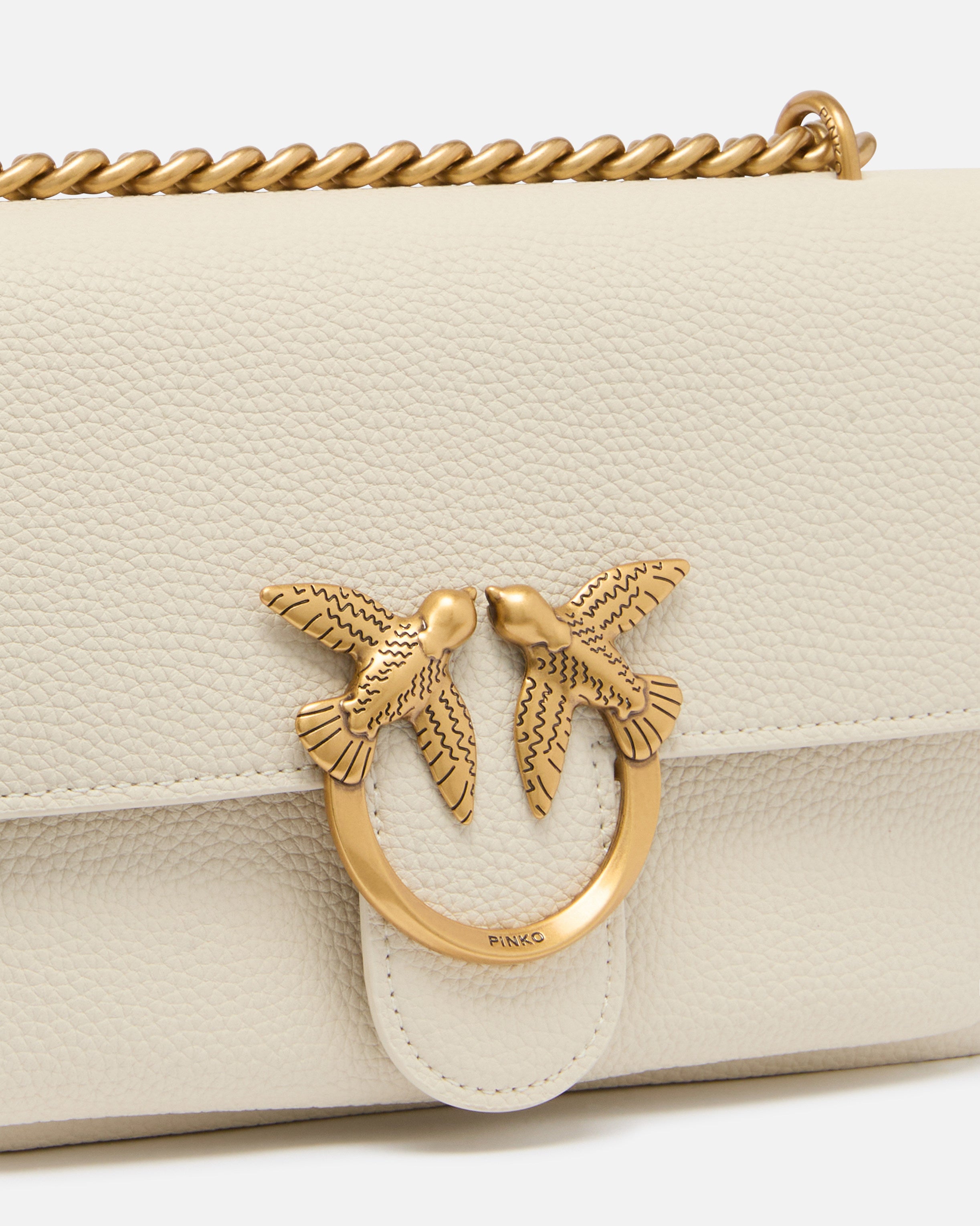 PINKO Beige Leather Crossbody Bag