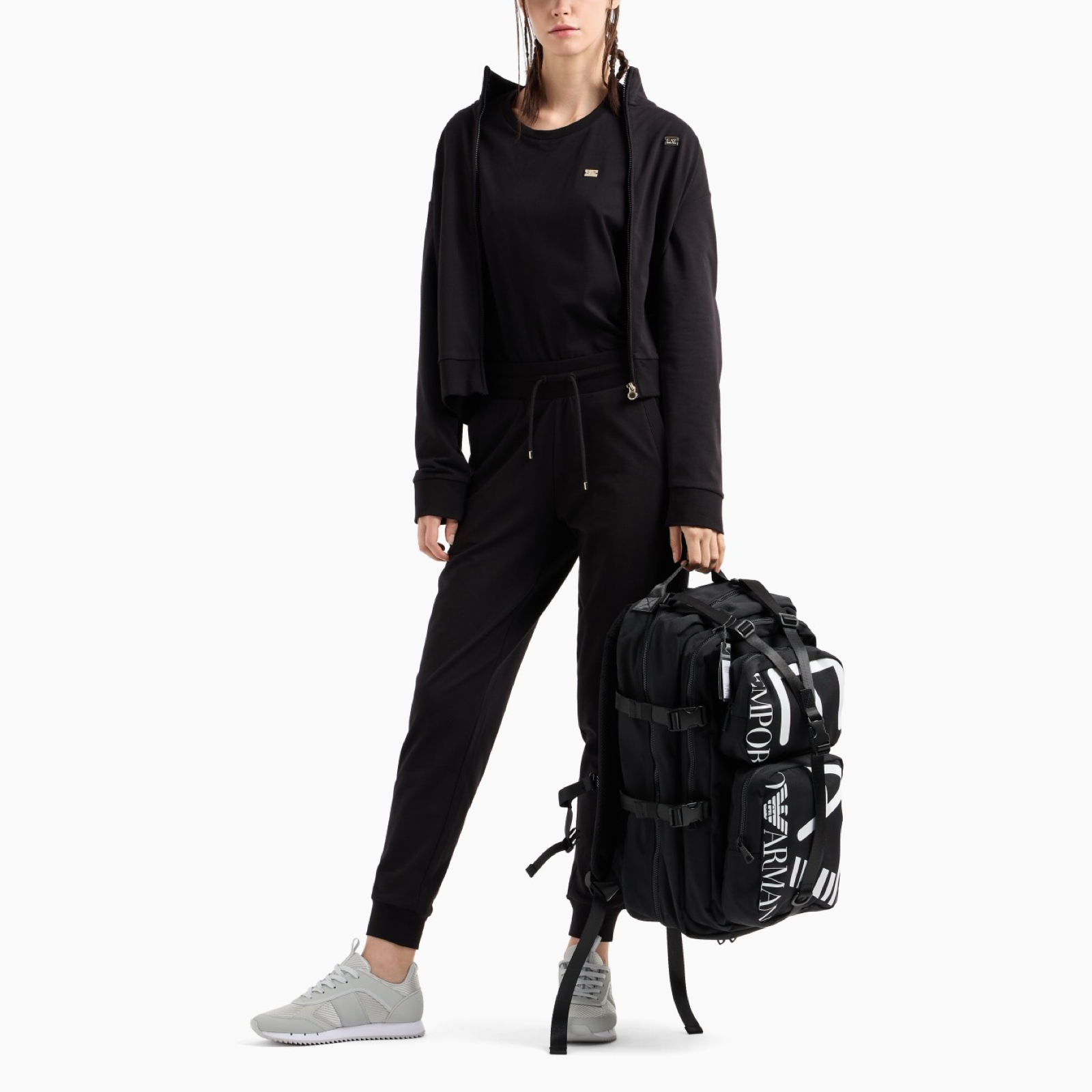 Дамски черен екип EA7 Emporio Armani Women Tracksuit 7W000085 AF13135 UC001 Front View