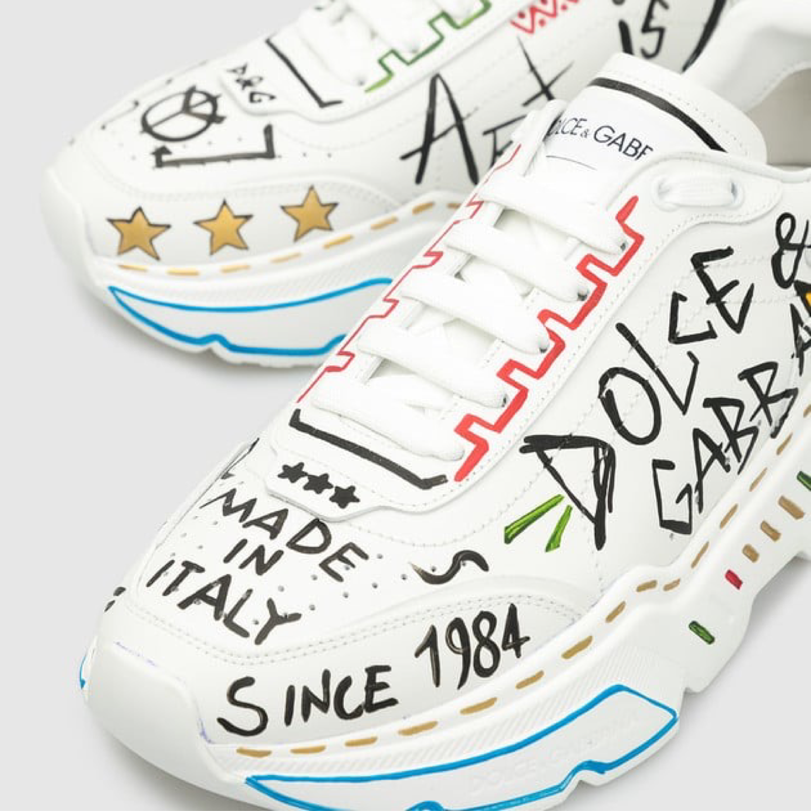 Мъжки ръчно рисувани маратонки Dolce & Gabbana Daymaster Hand Painted Men Sneakers CS1791 AO233
