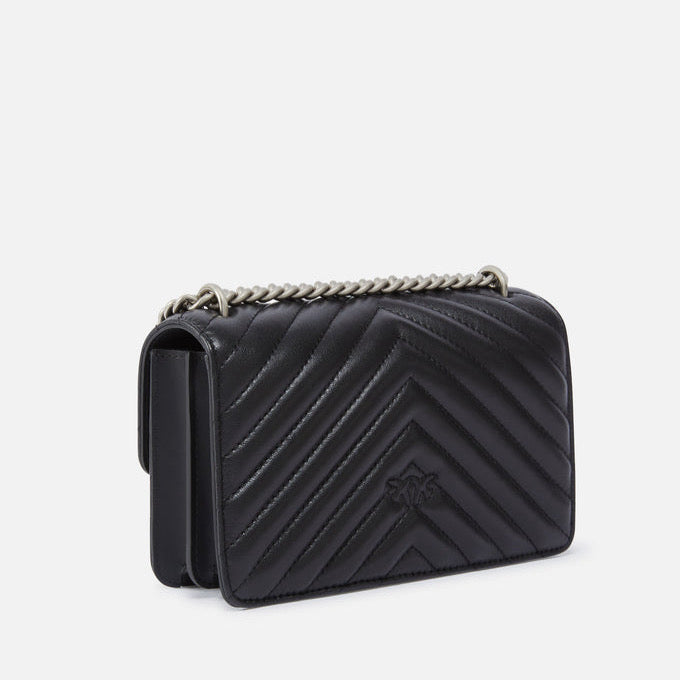 Black women's bag Pinko дамска черна чанта 100074A0GK-Z99O Back view