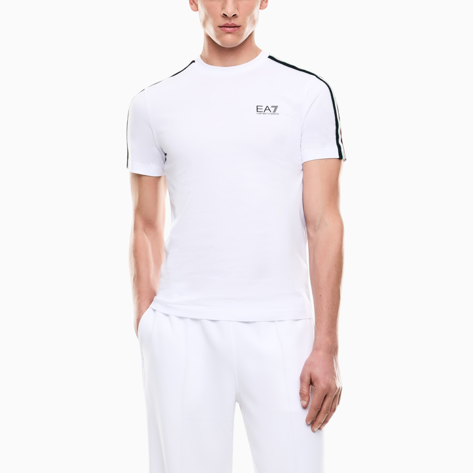 Мъжка бяла тениска EA7 Emporio Armani Men T-shirt 7M001861 AF12503 U0002 Front View