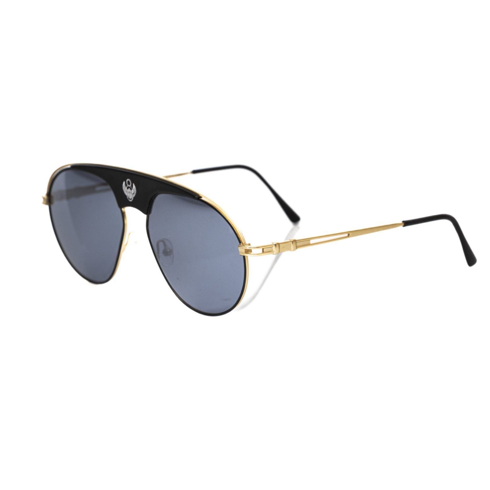 Мъжки слънчеви очила Men’s Frankie Morello Black Metallic Sunglasses angled view