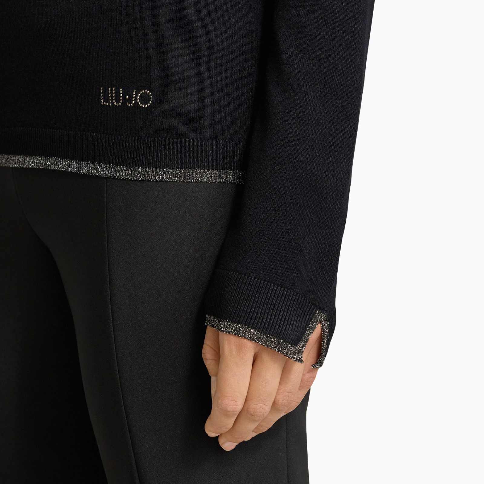 Дамски черен пуловер Liu Jo Women Sweater WXX053MS49I Close-Up