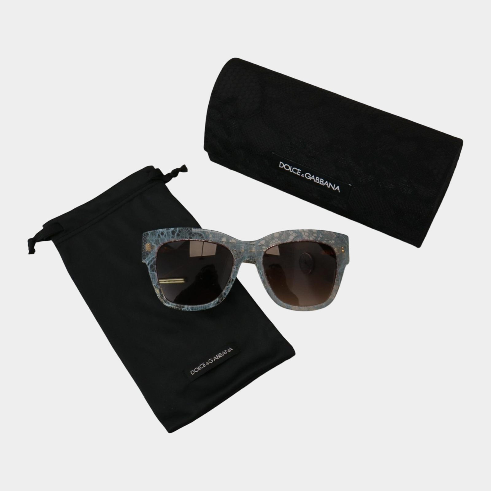 Dolce & Gabbana Elegant Lace Detail Blue Sunglasses DG4231 Box View