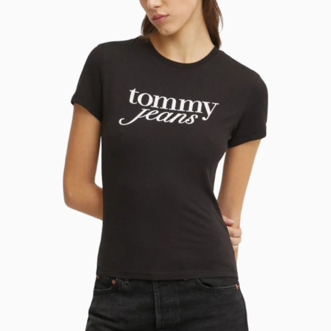 Дамска черна тениска Tommy Hilfiger Jeans DW0DW19447