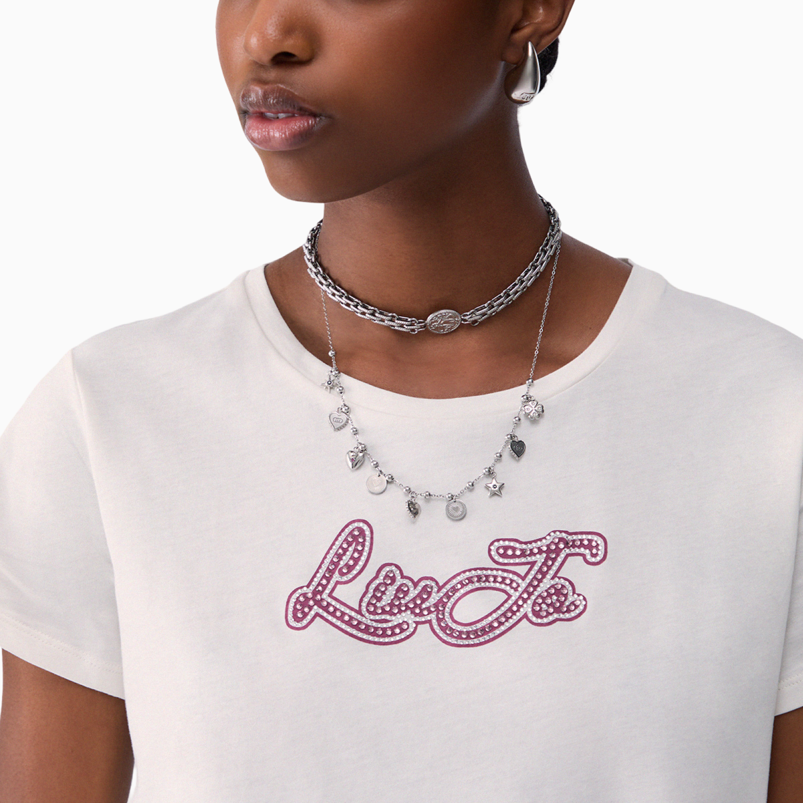 Дамска бяла тениска Liu Jo Women T-shirt TF6283 JS923 Q9808 Close-Up