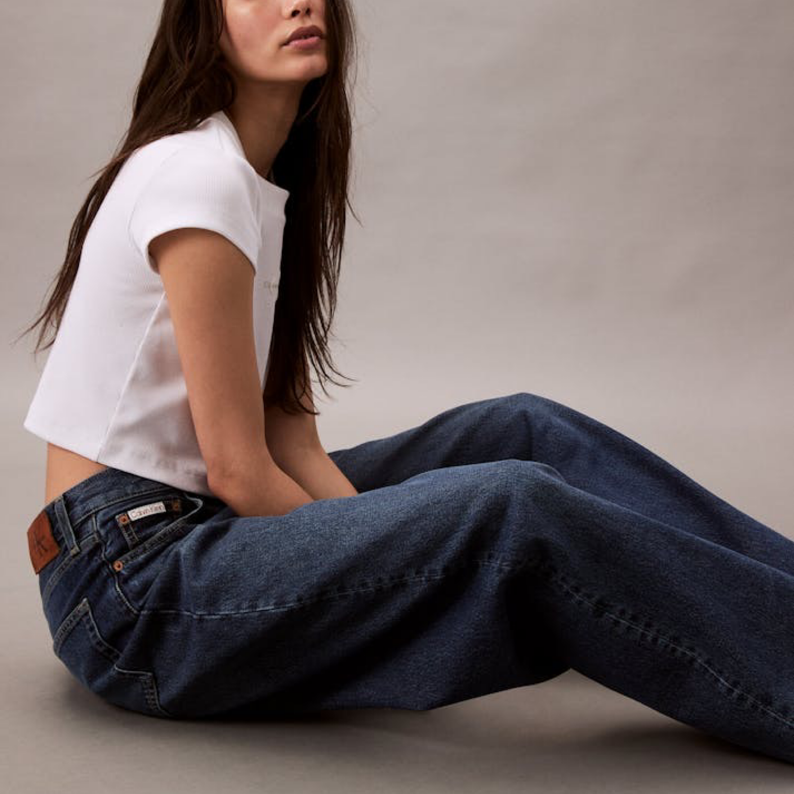 Дамски дънки Calvin Klein Jeans Women Wide Leg Jeans LV147B933G Side View