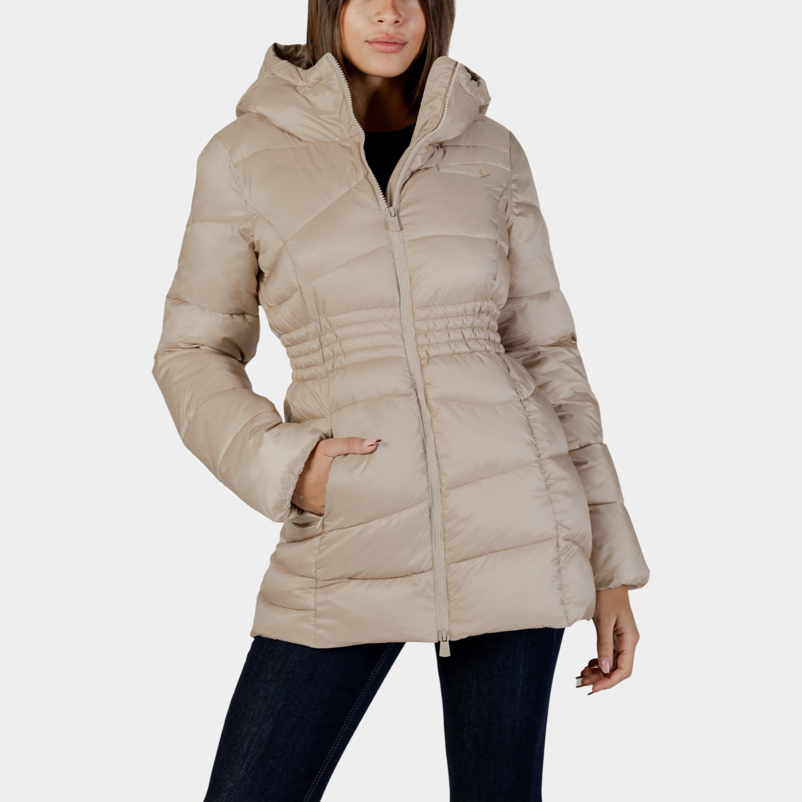 Дамско бежово яке Ea7 Emporio Armani Women Jacket 7W000661 AF16413 Front View