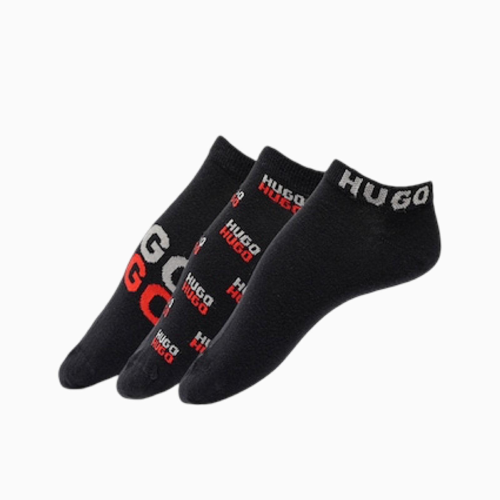  Мъжки черни чорапи Hugo Men 3-pack Socks 50557070 001 Side View