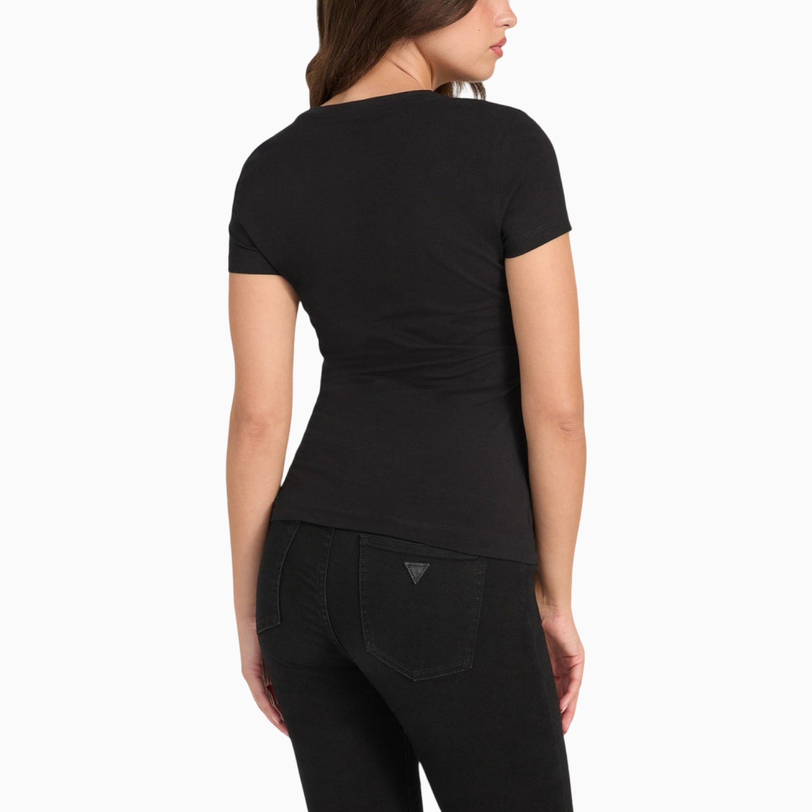 Дамска черна тениска Guess T-shirt W5YI16 J1314 Back View