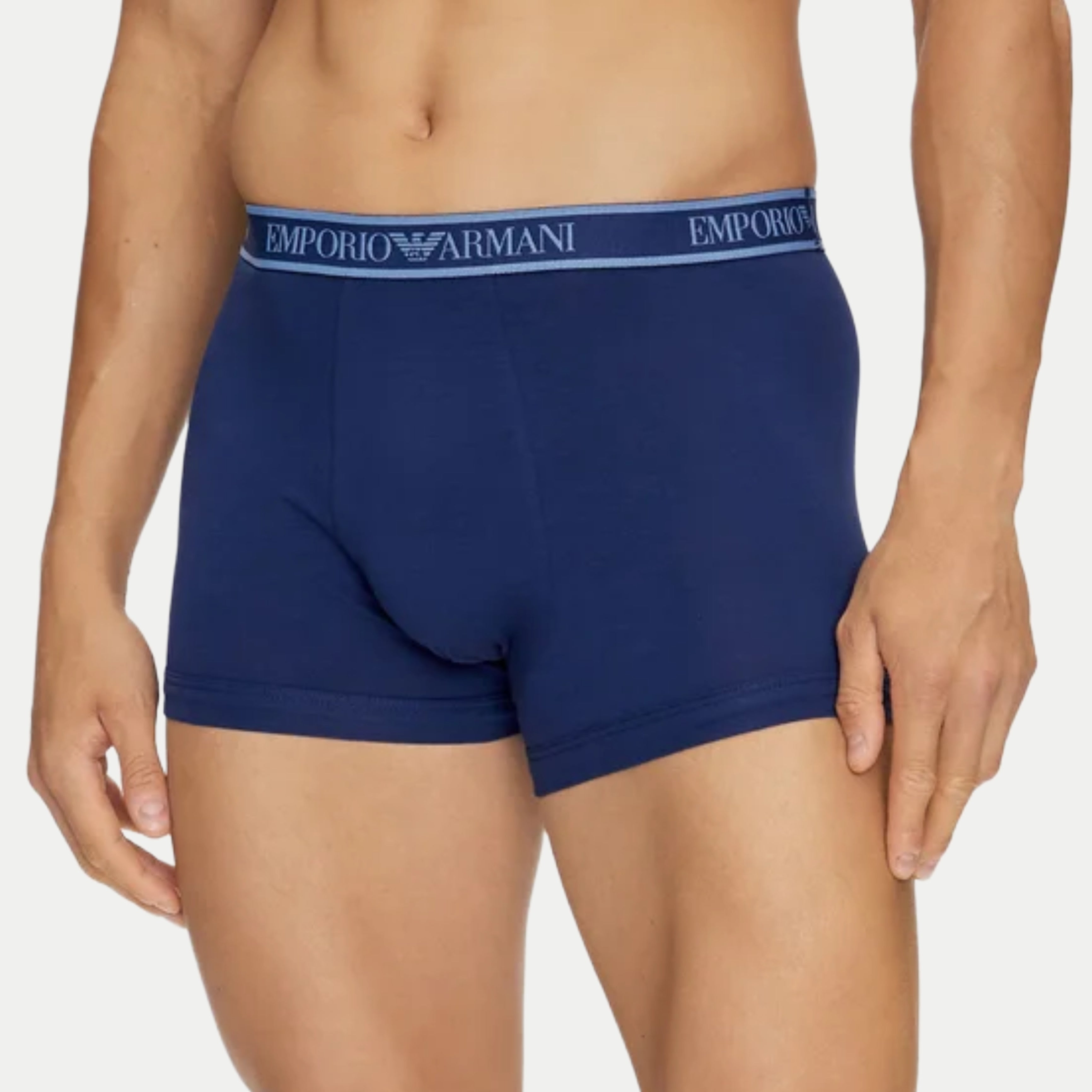 Мъжки боксерки 3 броя в кутия Men's boxers Emporio Armani 112130 4F717 75336 в Синьо