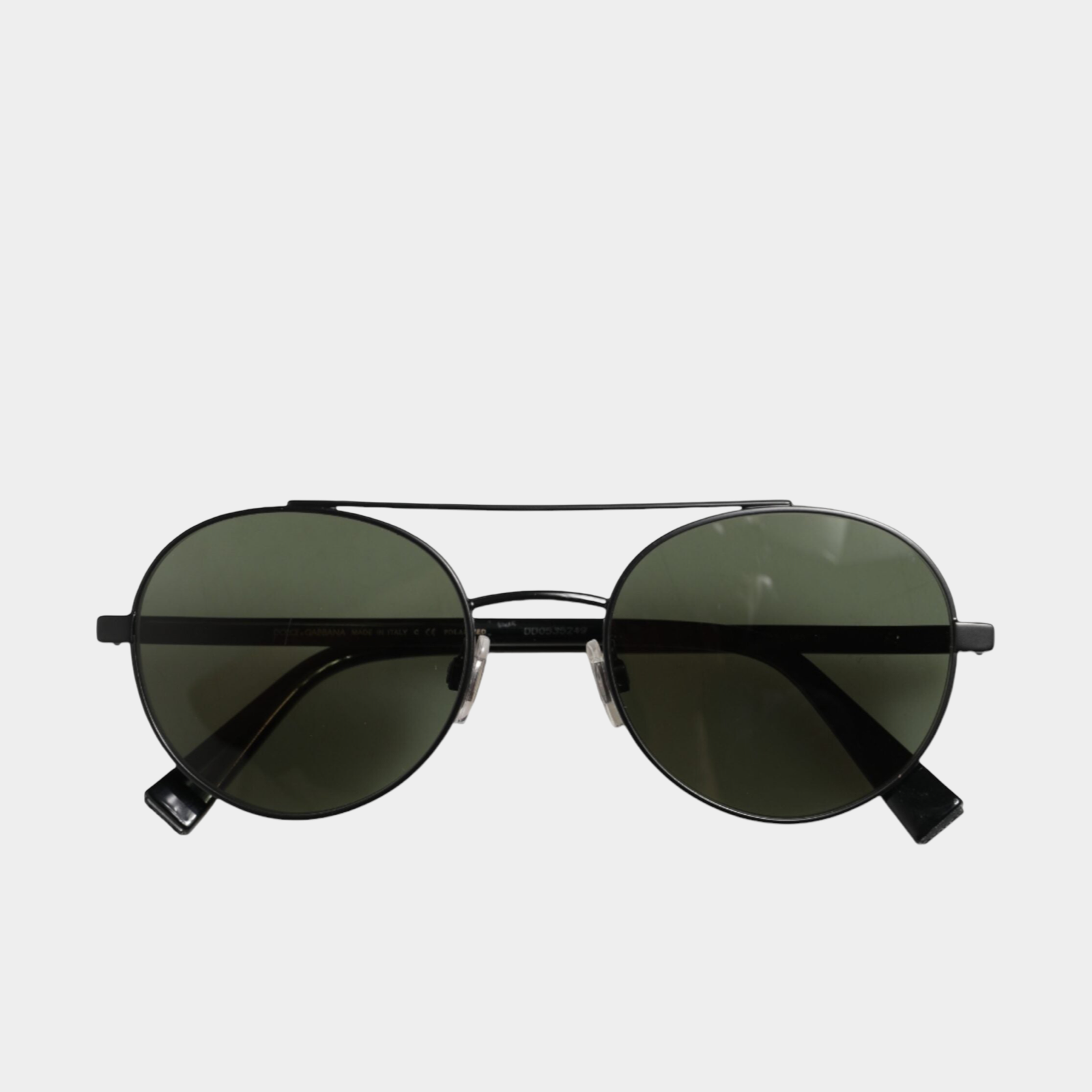 Dolce & Gabbana Matte Black Steel Frame Gray Lens Sunglasses