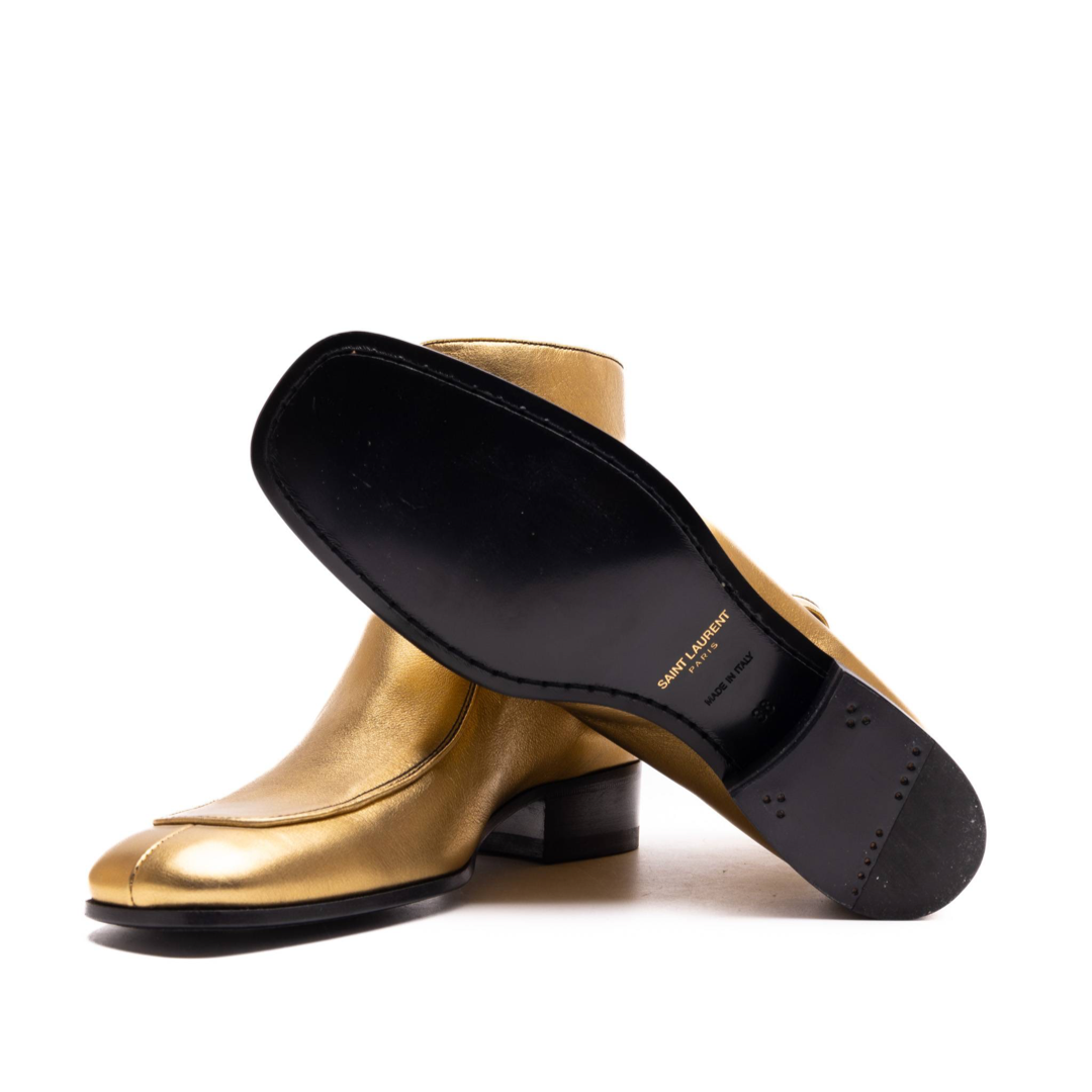 SAINT LAUREN Mile 30 Metallic Leather Boots