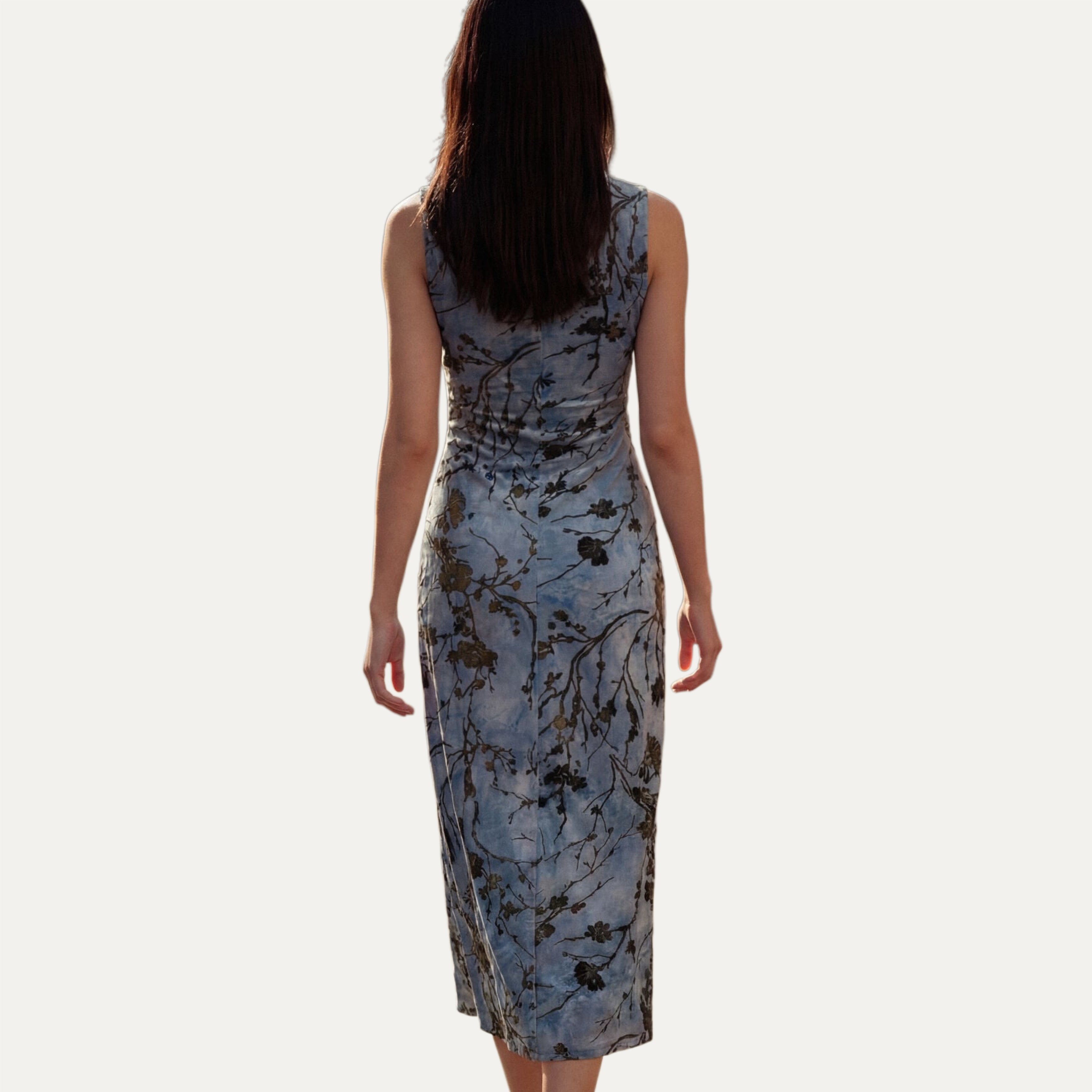 Синя дамска рокля Desigual 26SWVKX05003 Back view