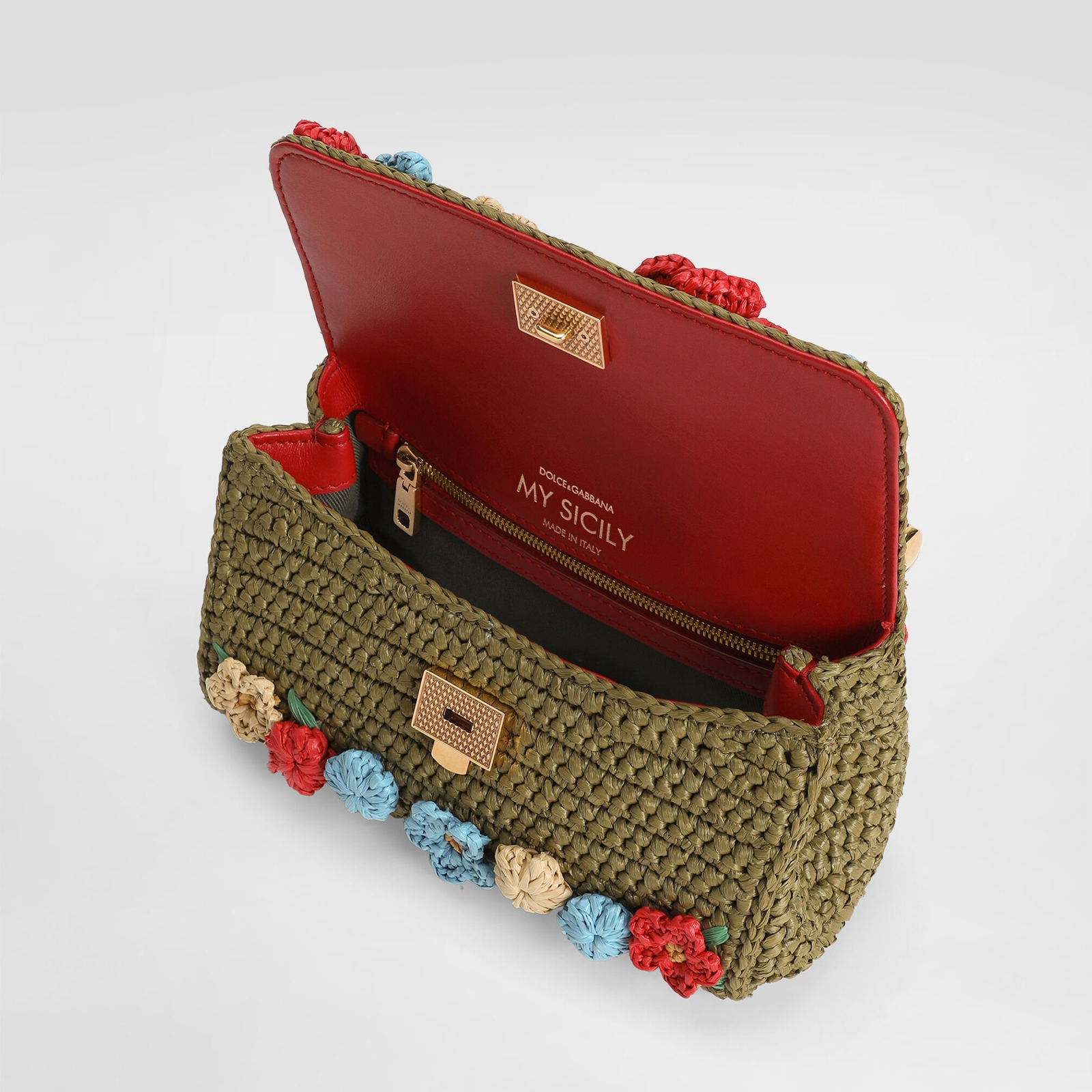 Dolce & Gabbana My Sicily Crochet Raffia Bag BB7864BZ3508B645 Inside View
