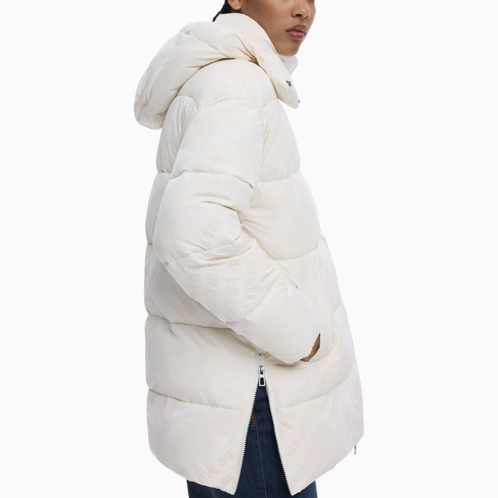 Дамско бяло яке Desigual Women Jacket 25WWEW23 Side View