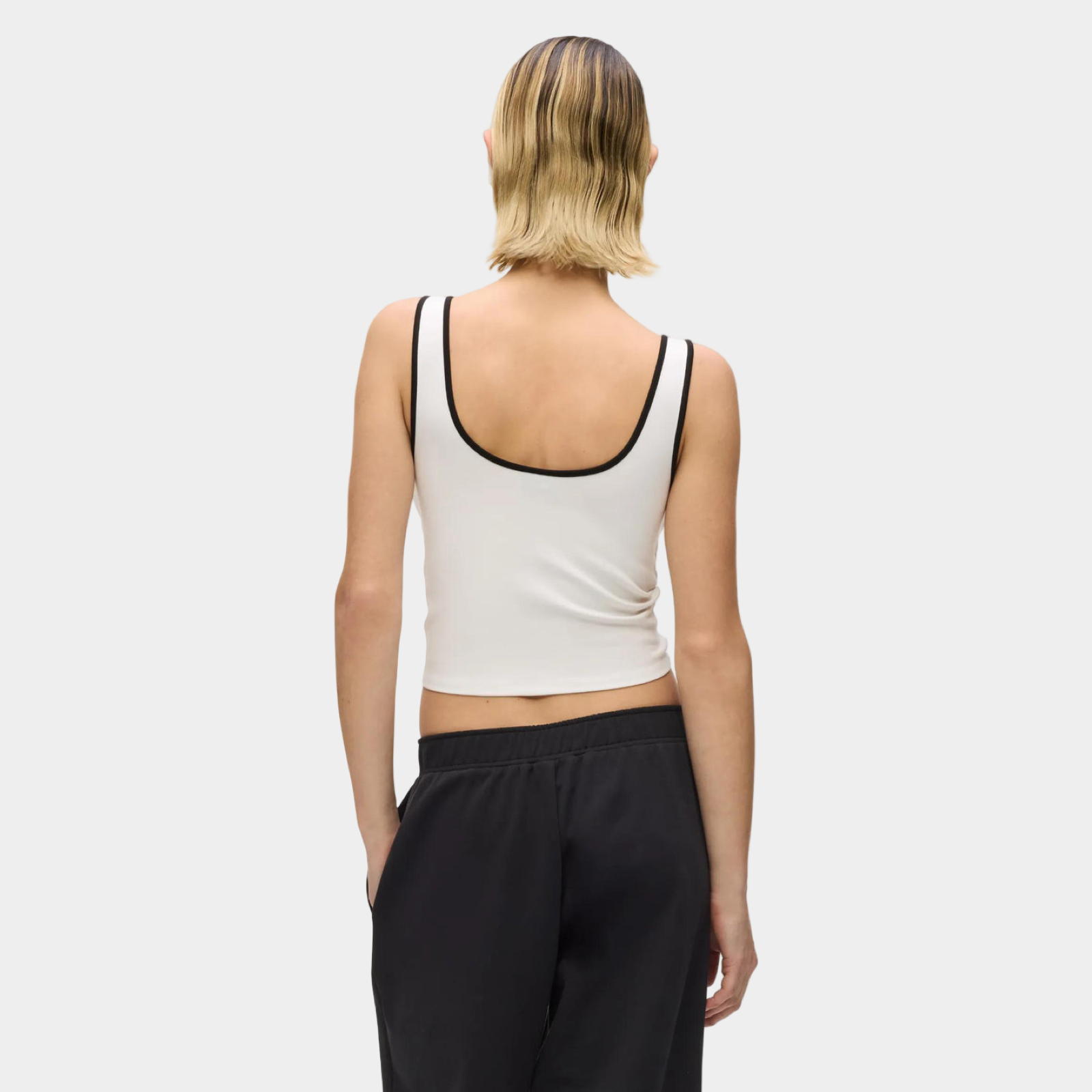 Дамски бял топ Karl Lagerfeld Jeans Women Ruched Top B2W17051 100 Back View