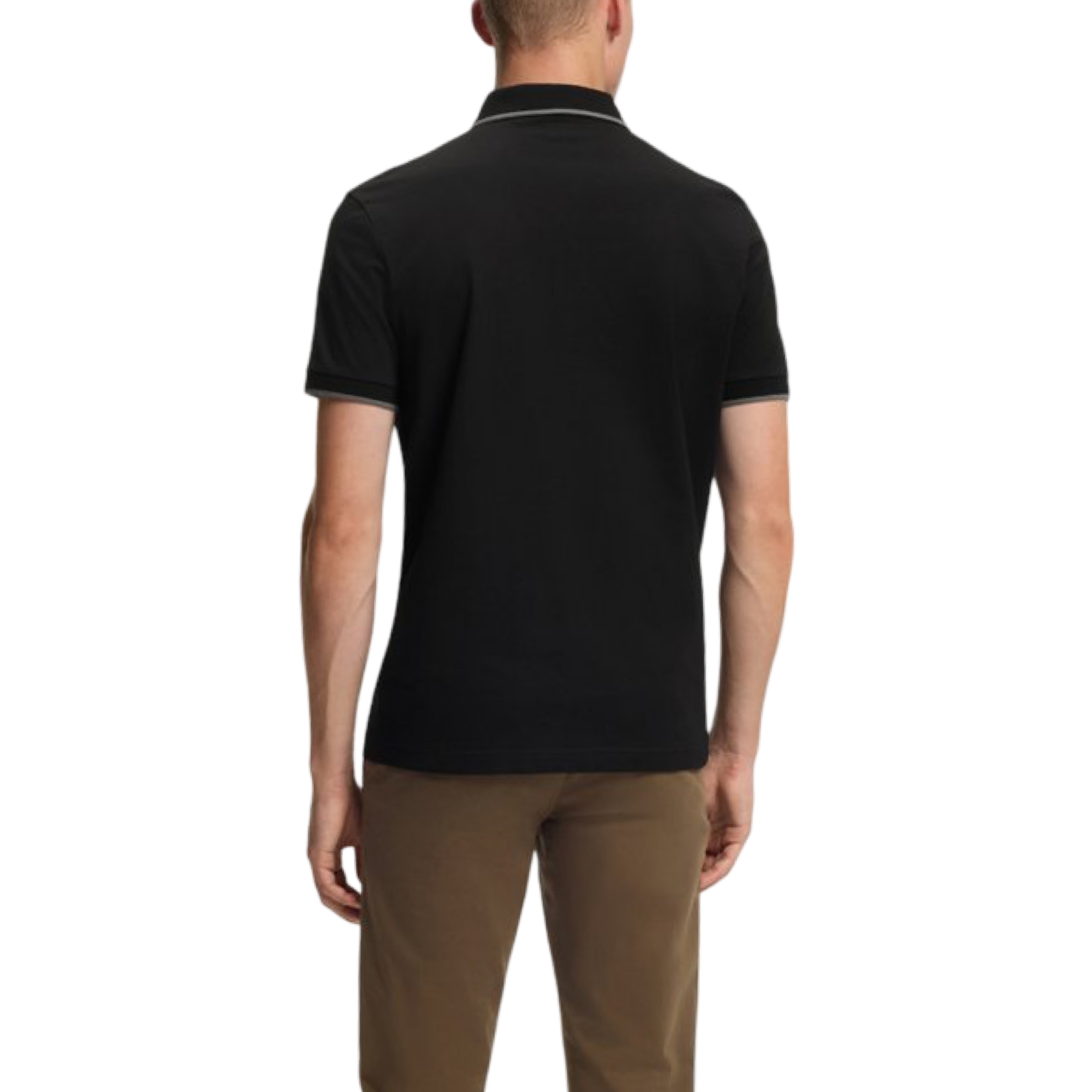 Мъжка черна поло тениска Boss Passertip Polo 50507699 001 Back View