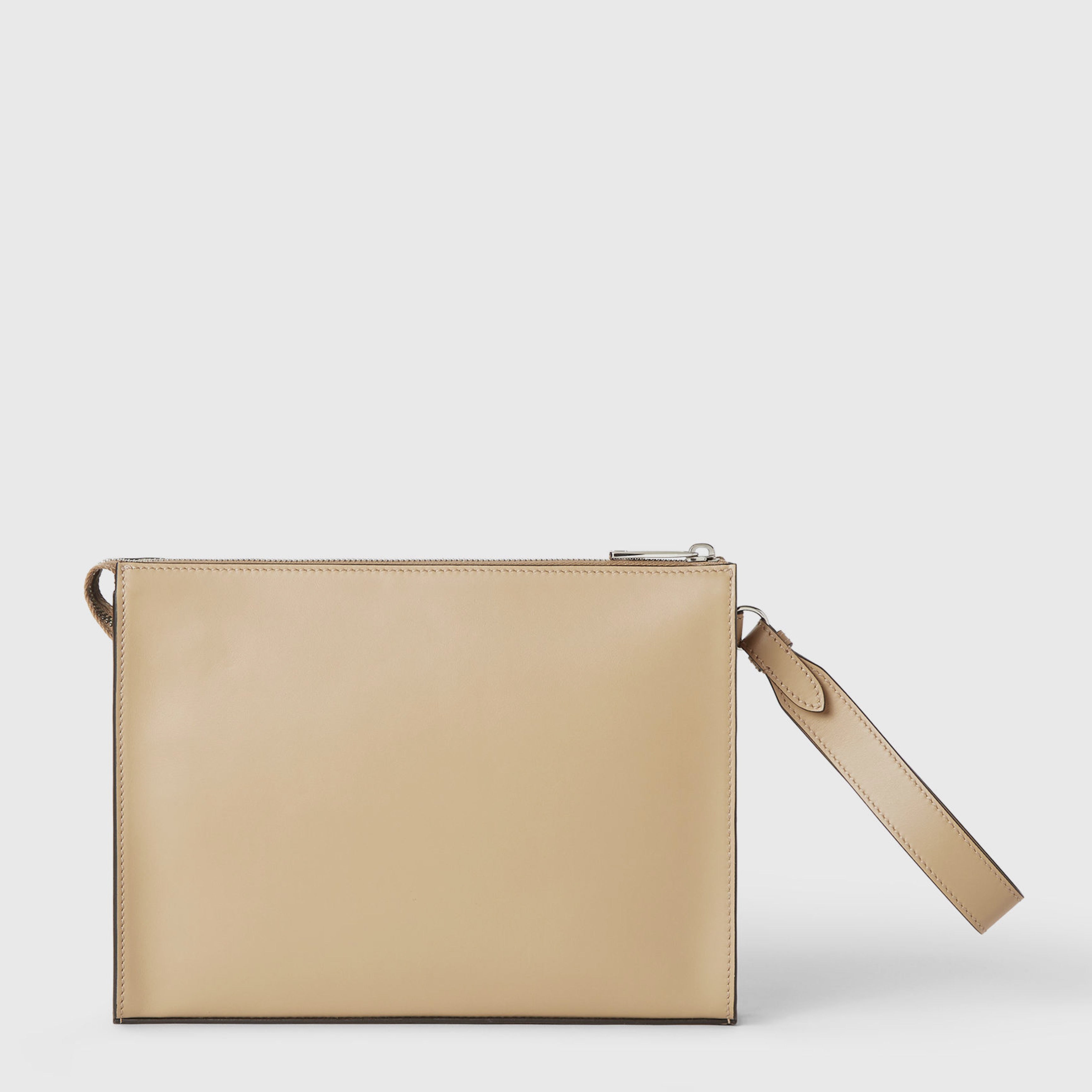 Мъжка клъч чанта Men’s FF Squared clutch bag FENDI 7VA491AV83F19VE Beige back view