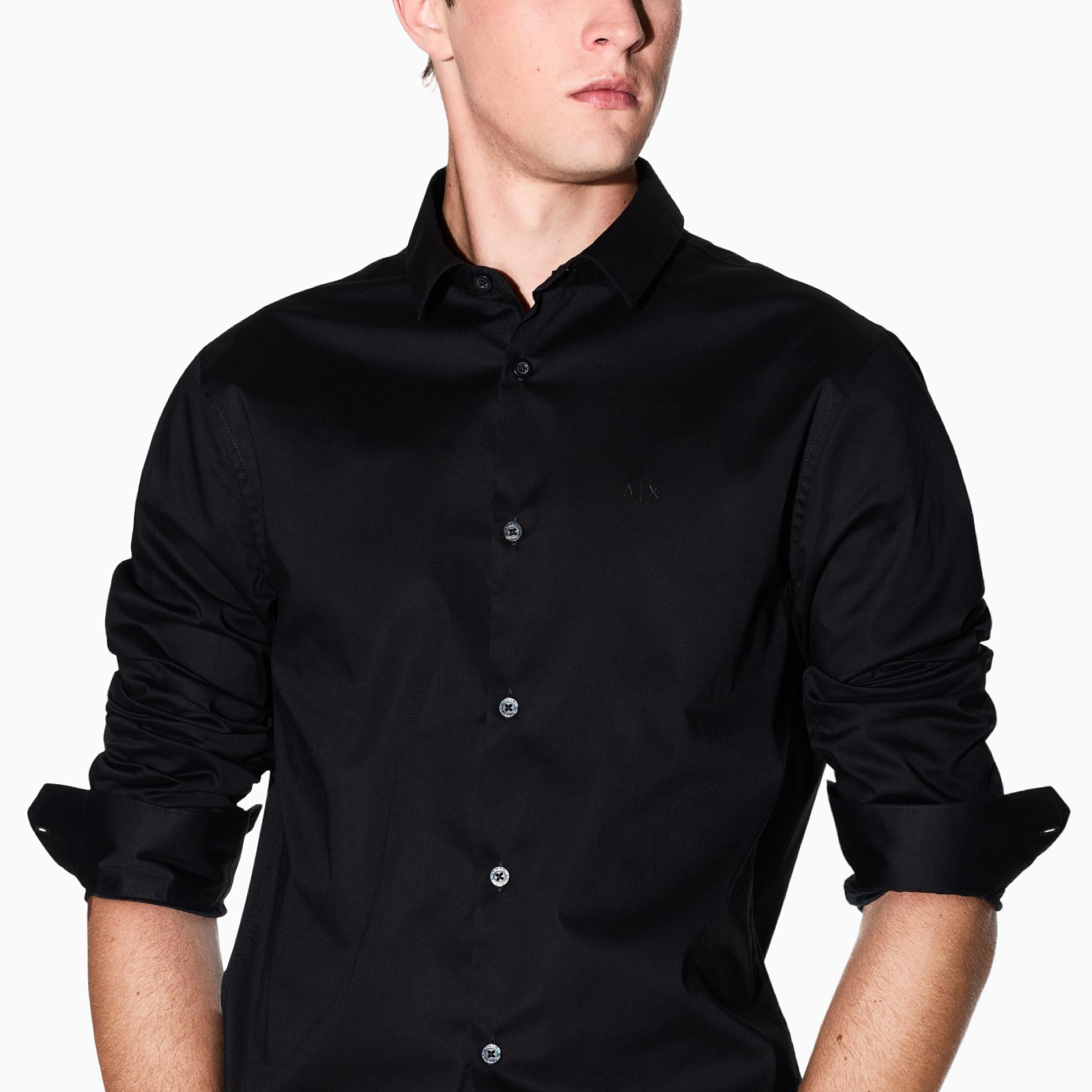 Мъжка черна риза Armani Exchange Men Shirt 8NZC31 ZN28Z 1200 Close-Up