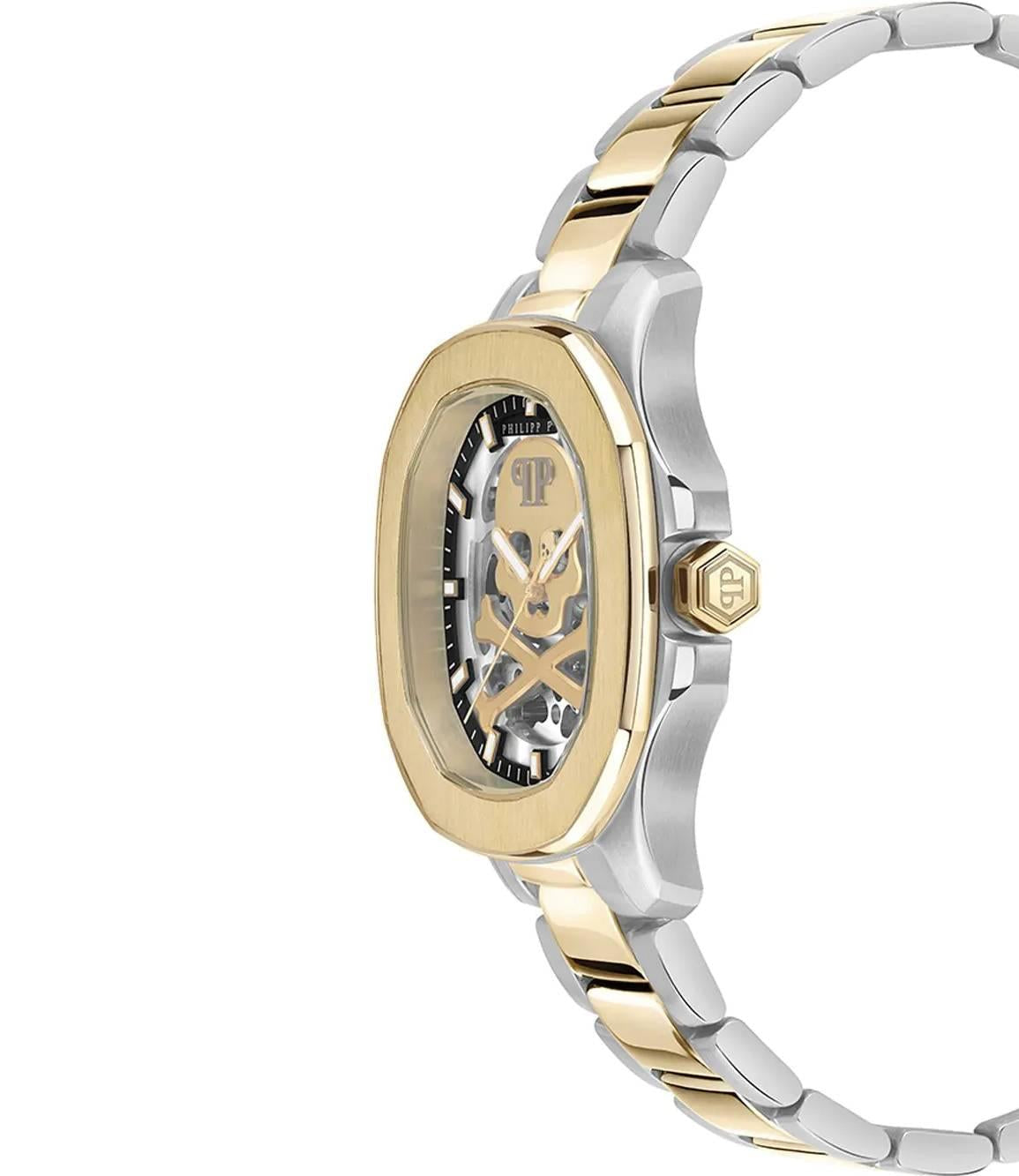 Мъжки часовник Men’s Watch Philipp Plein Skeleton High-Conic Automatic Watch PWRAA0323 Gold/Silver side view