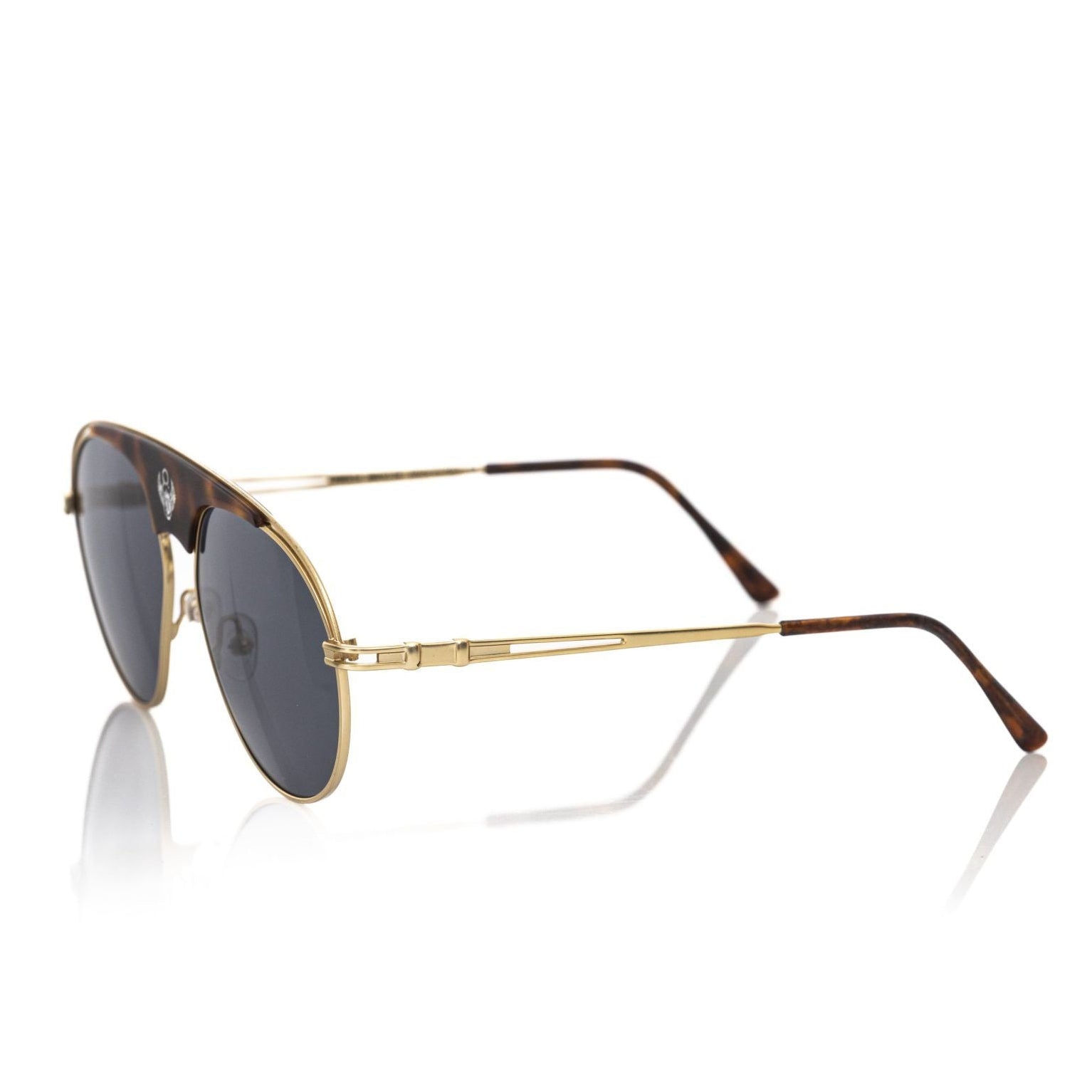 Мъжки авиаторски слънчеви очила Men’s brown metallic sunglasses Frankie Morello SIRIO FEMF8016US FR02060 angled view