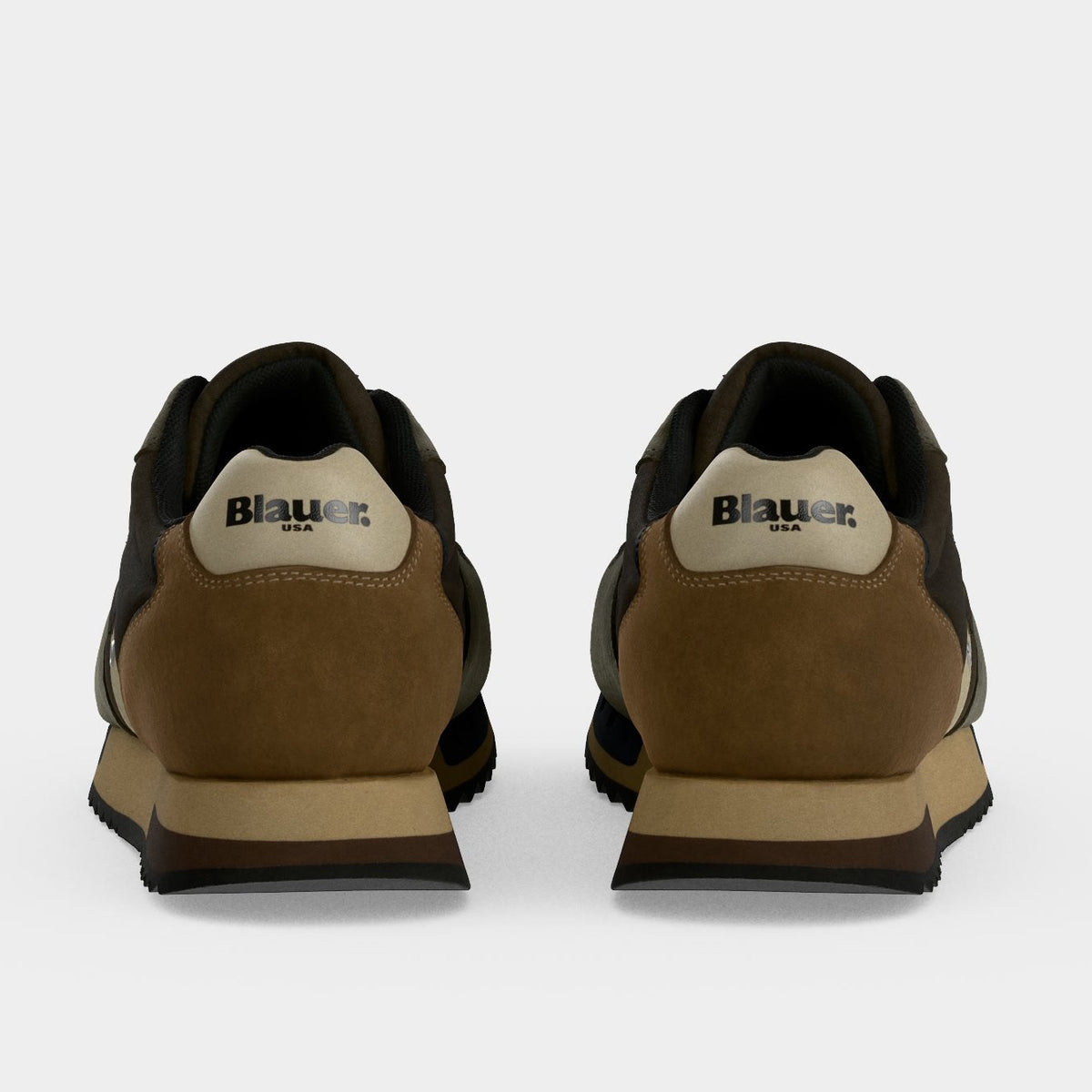 Мъжки маратонки Blauer F6QUEENS01WAX (кафяво / военно зелено) Изглед отзад