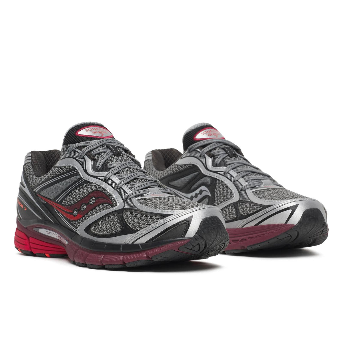 Мъжки маратонки Saucony Progrid Guide 7 S101493-1013 (сребристо / Maroon) Страничен изглед
