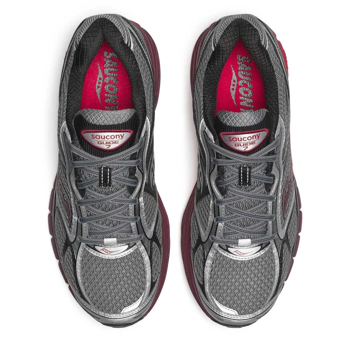 Мъжки маратонки Men’s sneakers Saucony ProGrid Guide 7 S101493-1013 Silver / Maroon top view