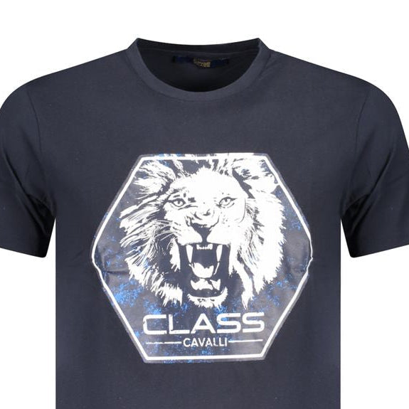 Мъжка тениска Men's t-shirt Cavalli Class
TXT60PJD060 04502 Dark Blue close up view
