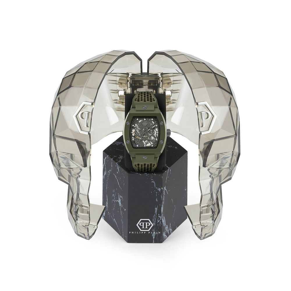 Мъжки часовник Men’s watch Philipp Plein The Skeleton Automatic PWVBA0223 Military Green Box view