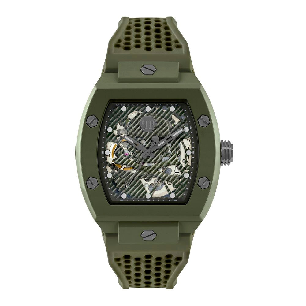 Мъжки часовник Men’s watch Philipp Plein The Skeleton Automatic PWVBA0223 Military Green Front view