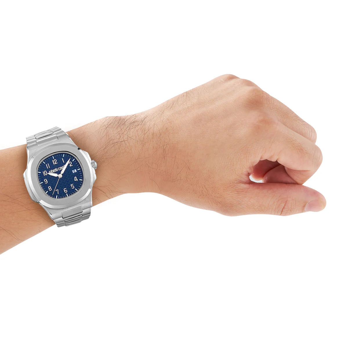 Мъжки часовник Men’s watch Roberto Cavalli Gent RC5G166M0055 Silver gray / Blue on hand view