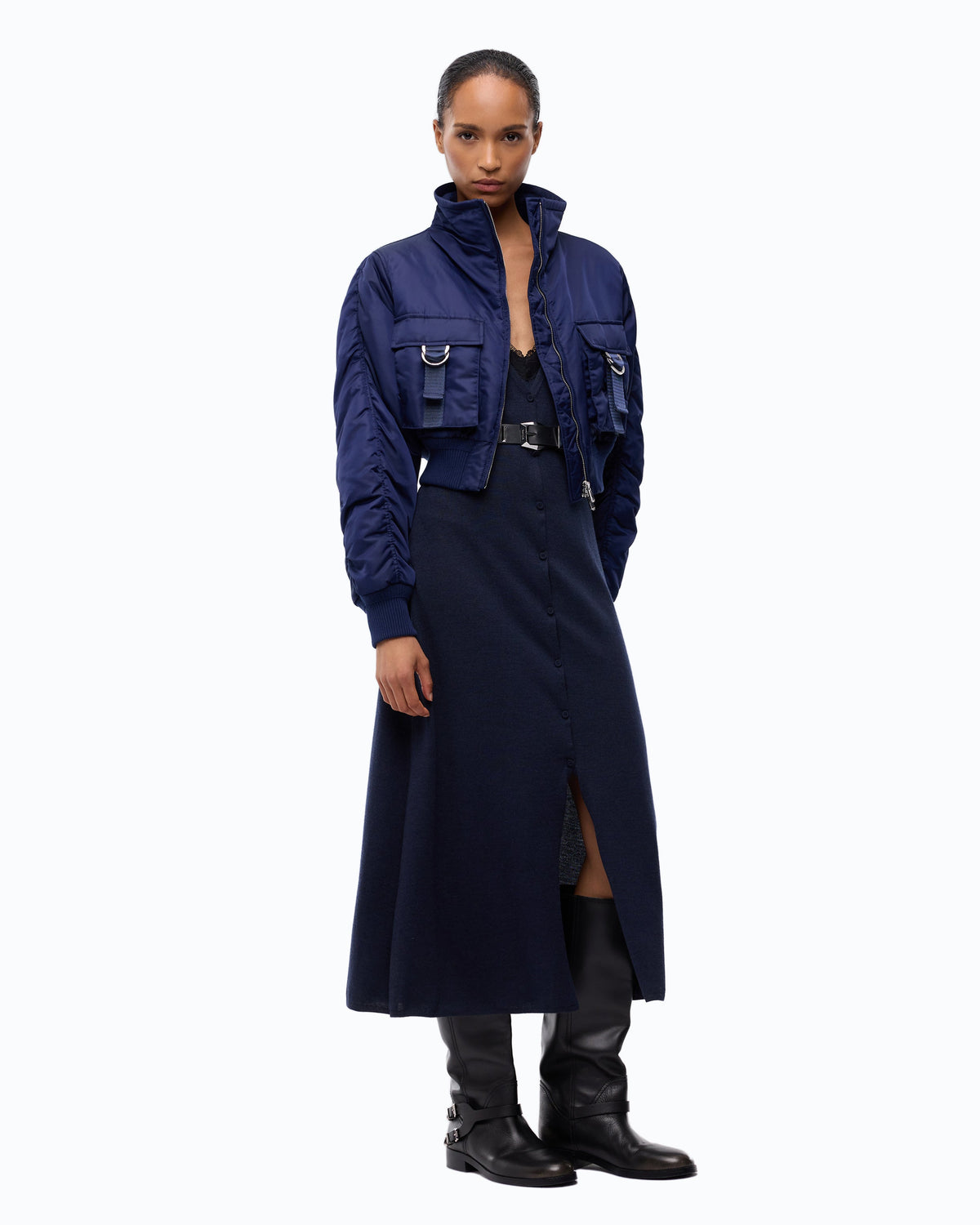 Women’s bomber Pinko PINOT
107692A2OI-F92 Blue head to toe view