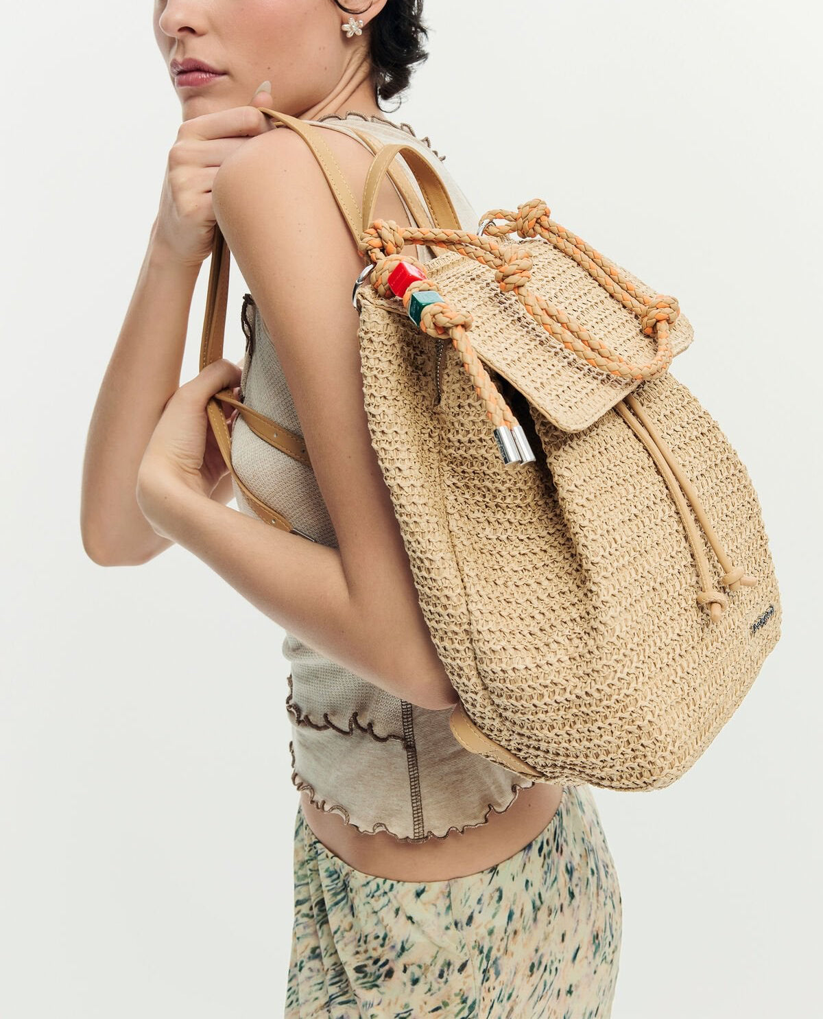 Дамска раница Women’s raffia rucksack Desigual 26SAKO01 1014 lifestyle view