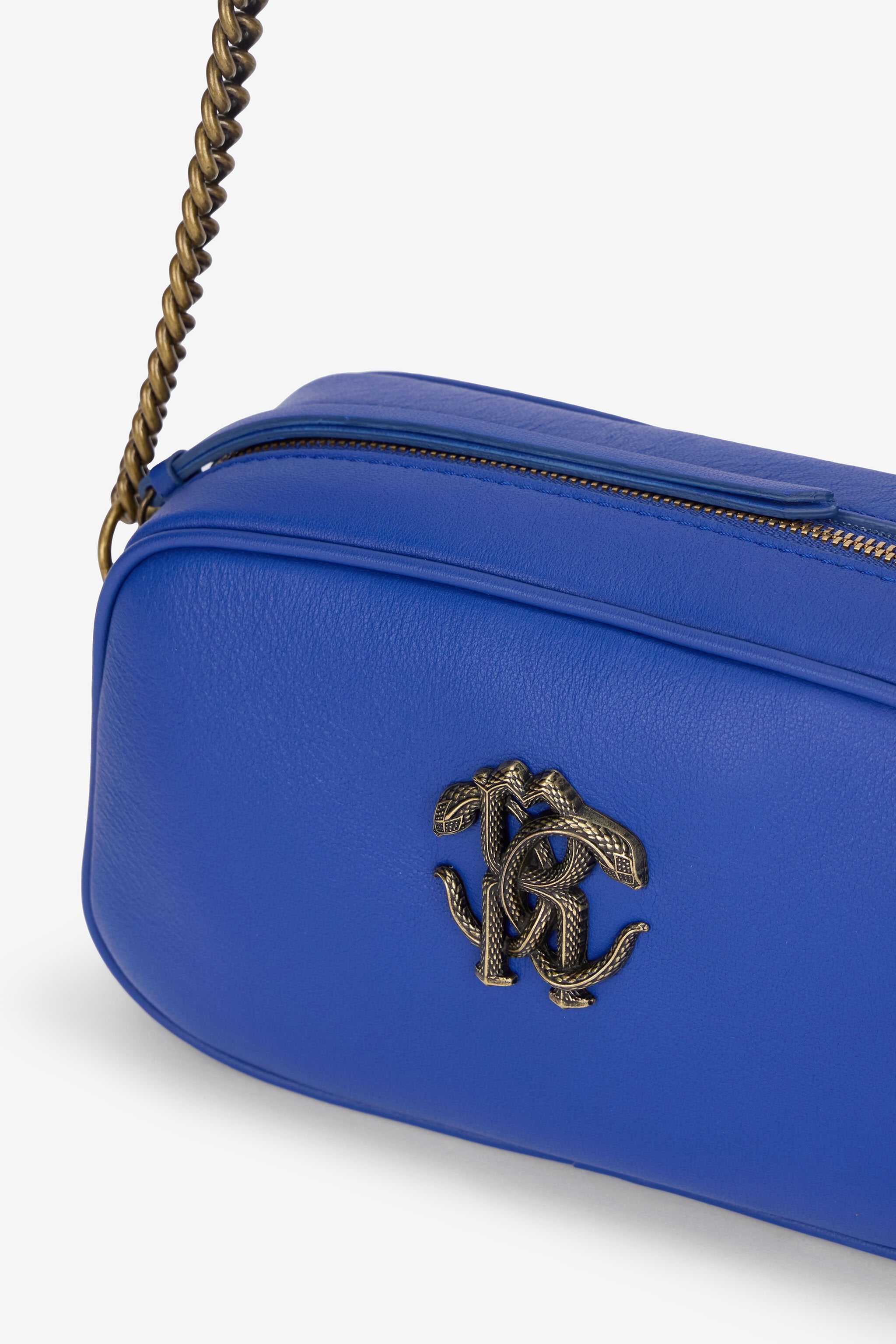 Дамска чанта Women’s shoulder bag Roberto Cavalli POB00B PZ796 04986 Blue close up view