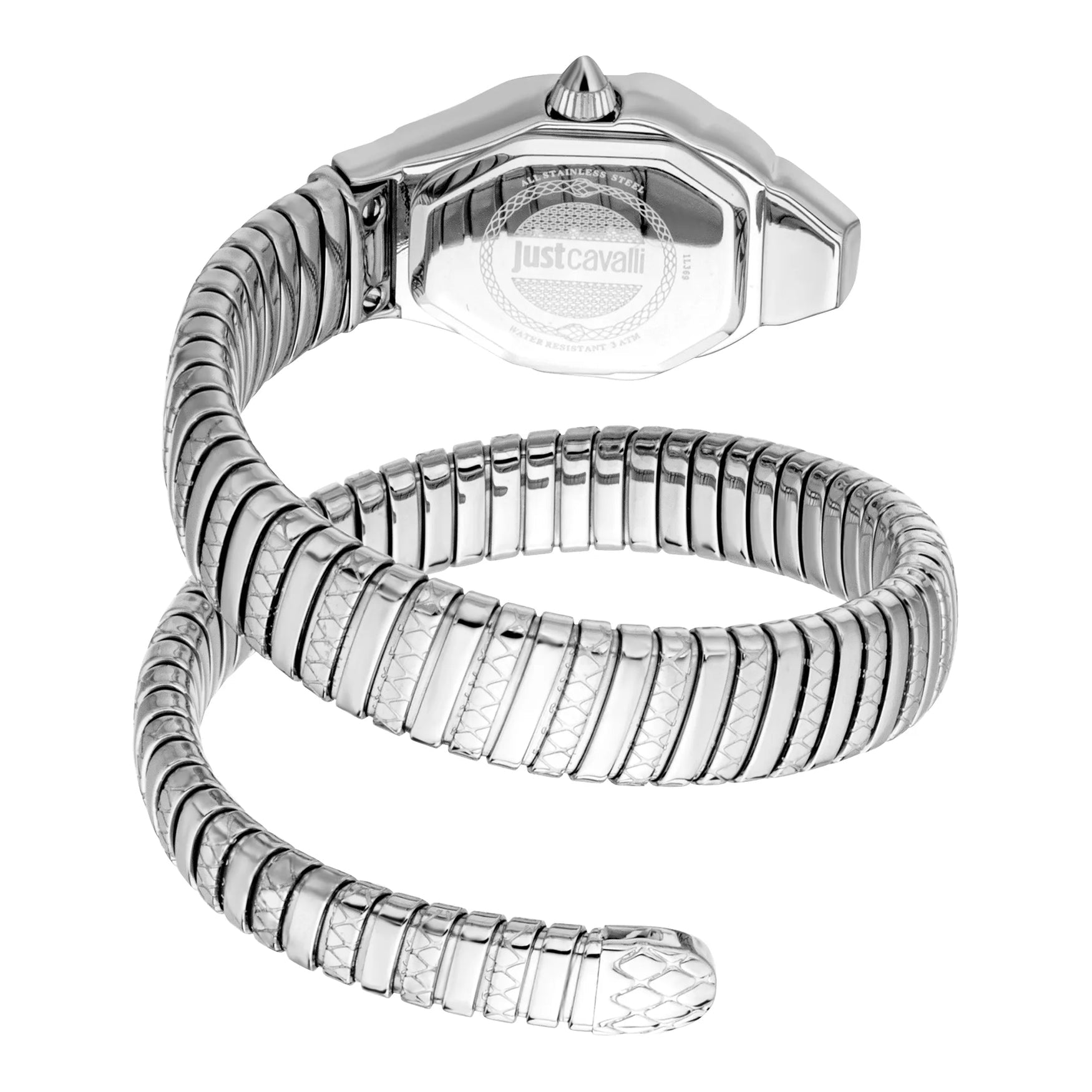 Дамски часовник Women’s watch Just Cavalli Signature Snake Aria JC1L369M0015 Silver back view