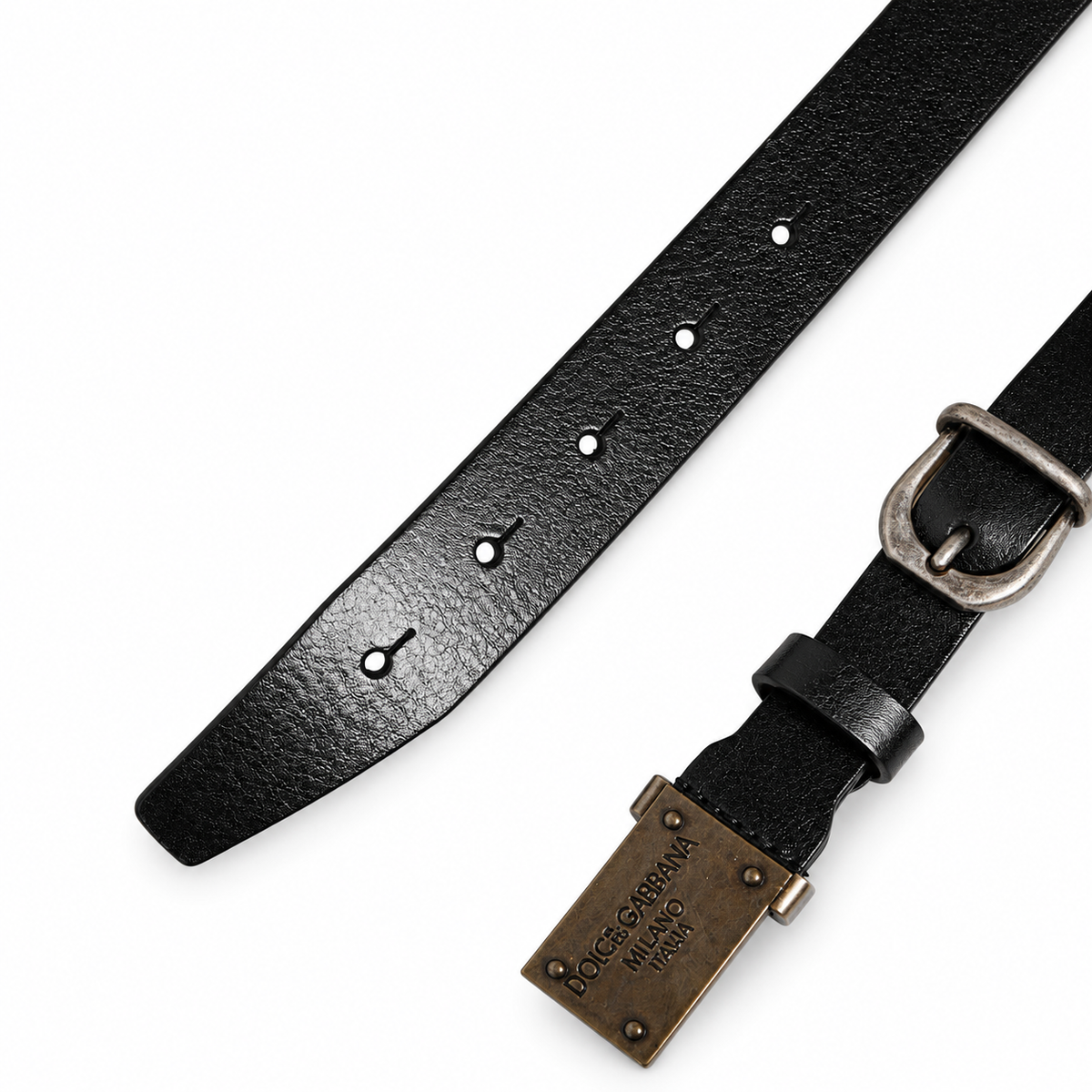 Men's belt Dolce & Gabbana SKU: BC4168 A1603 top view buckle and belt tip