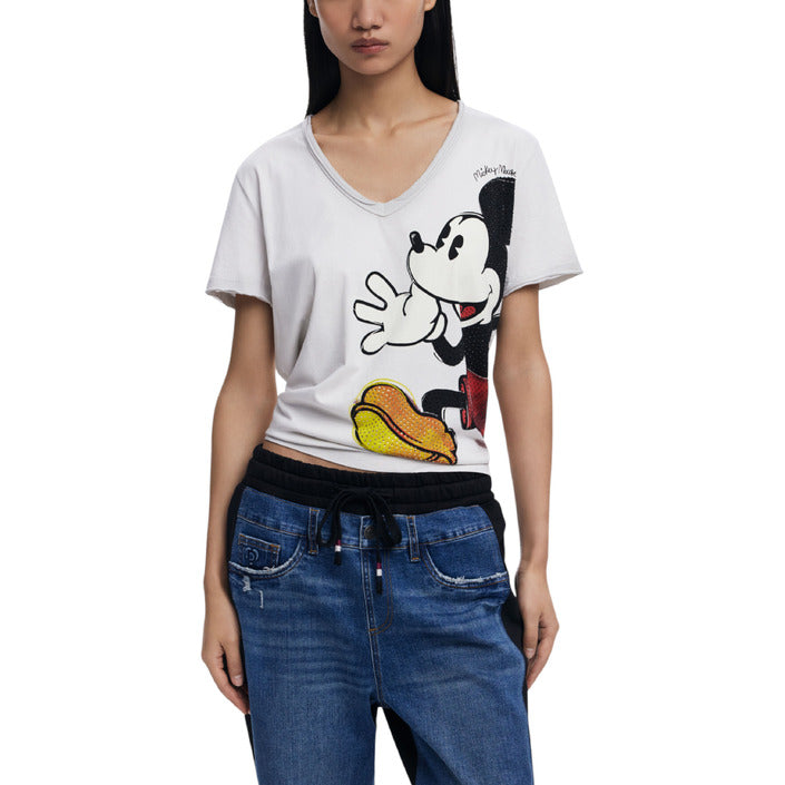Дамска бяла тениска Desigual Mickey Mouse 25SWTKAG