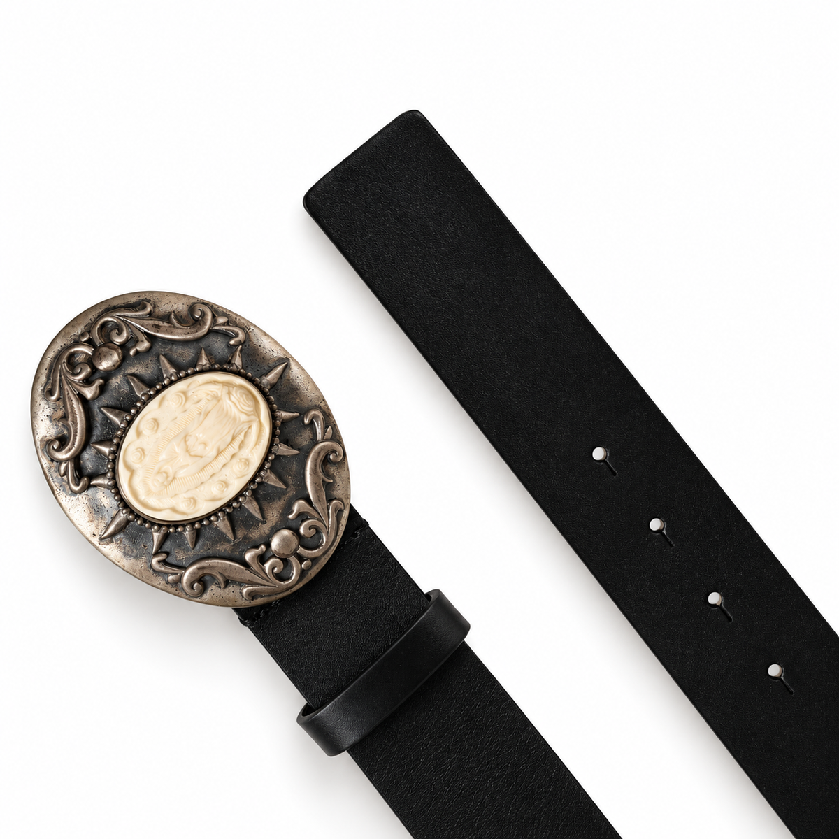 Men's belt Dolce & Gabbana SKU: BC1281 B5937 top view of buckle and tip