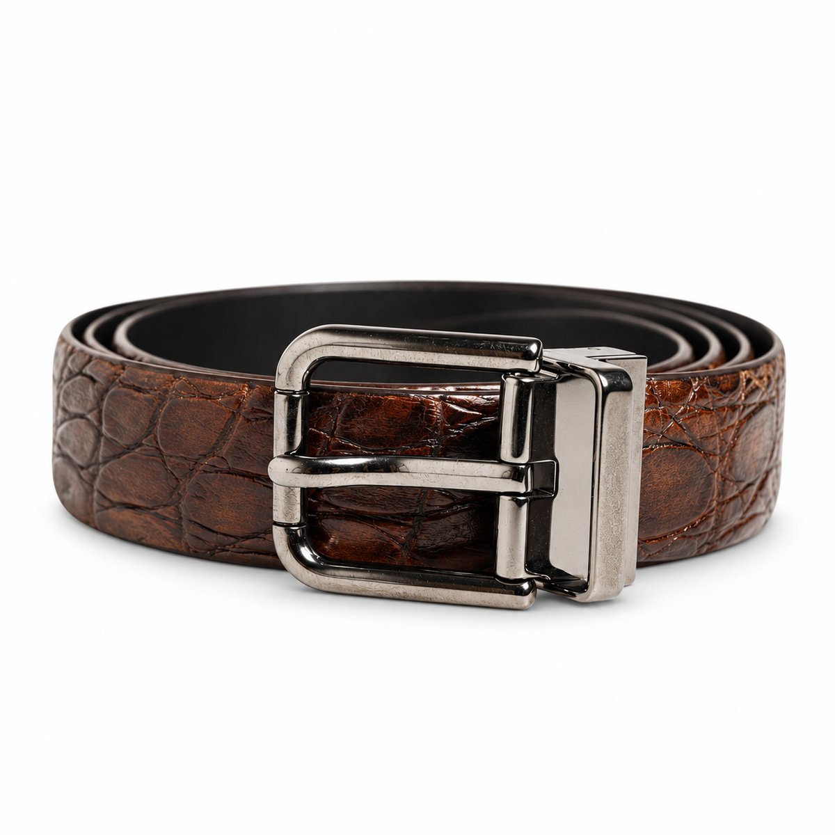 Men's belt Dolce & Gabbana SKU: BC3614 A2274 coiled front view