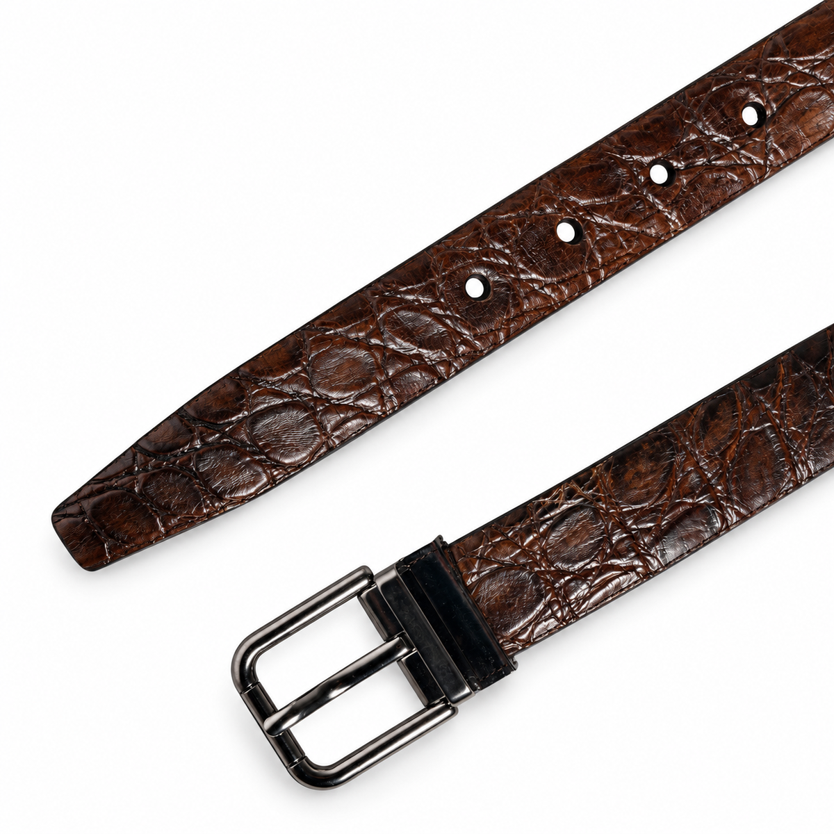 Men's belt Dolce & Gabbana SKU: BC3614 A2274 top view buckle and strap tip