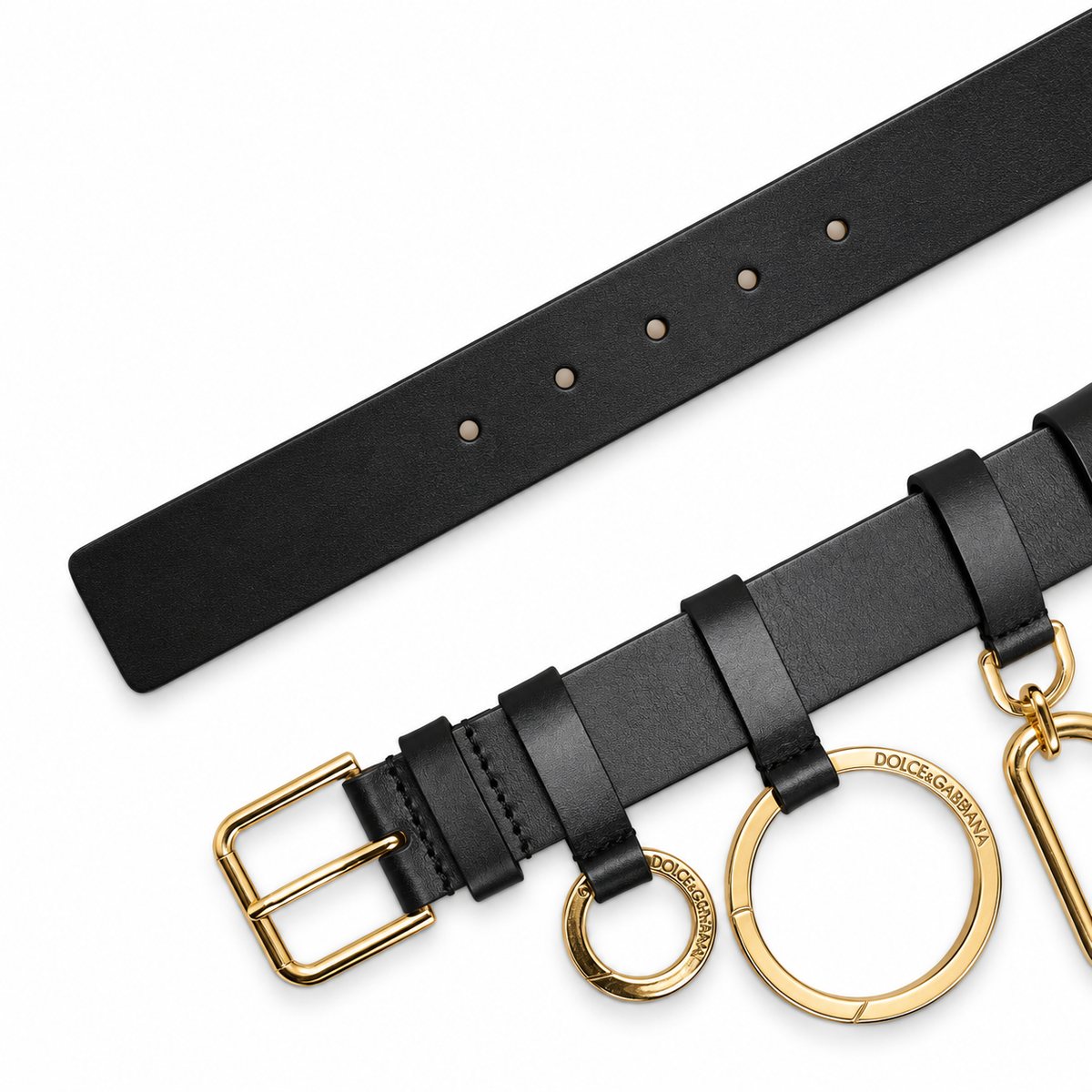 Men's belt Dolce & Gabbana SKU: BC4536 AX622 top view buckle and strap tip